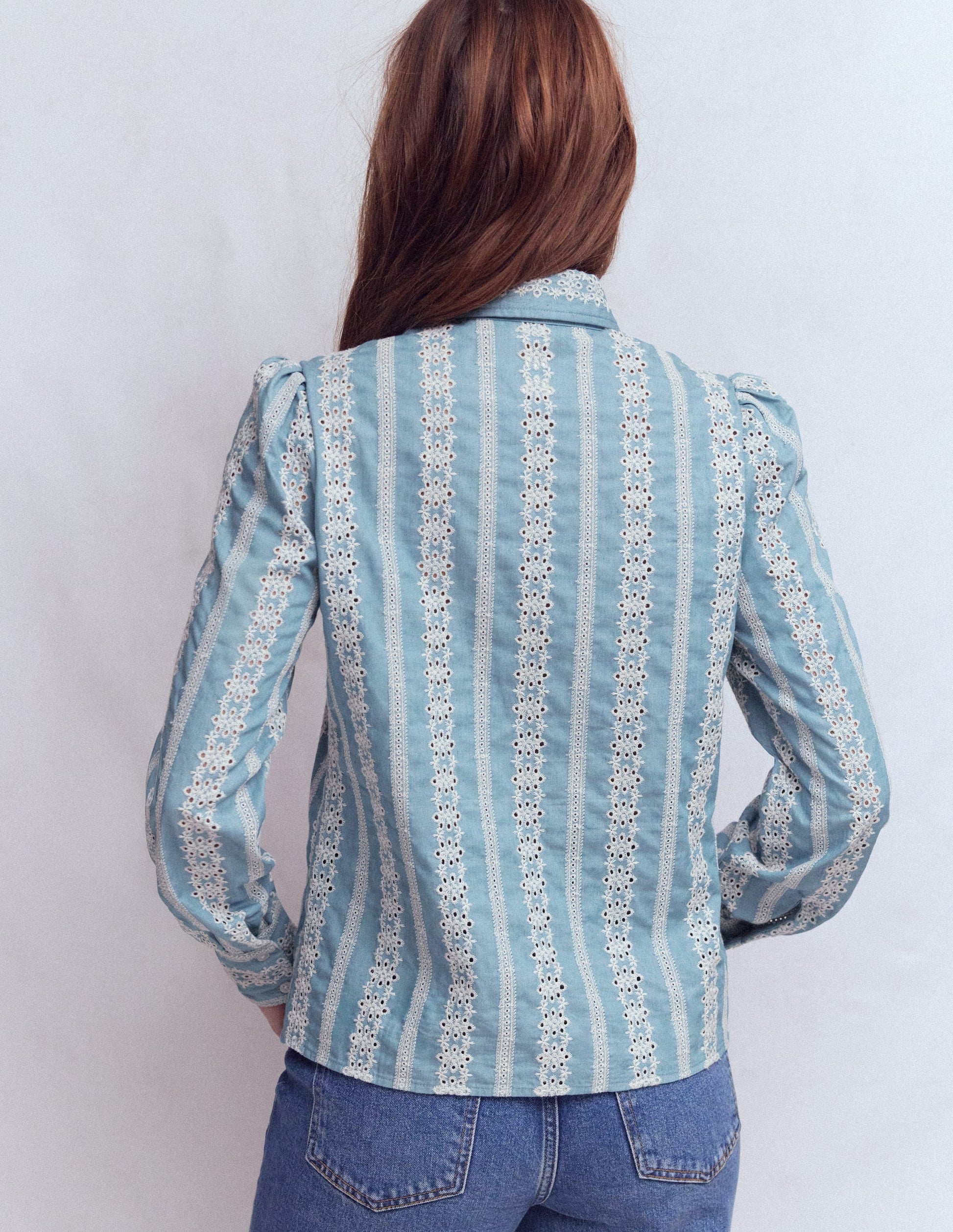 Cara Denim Shirt-Blue Broderie-3