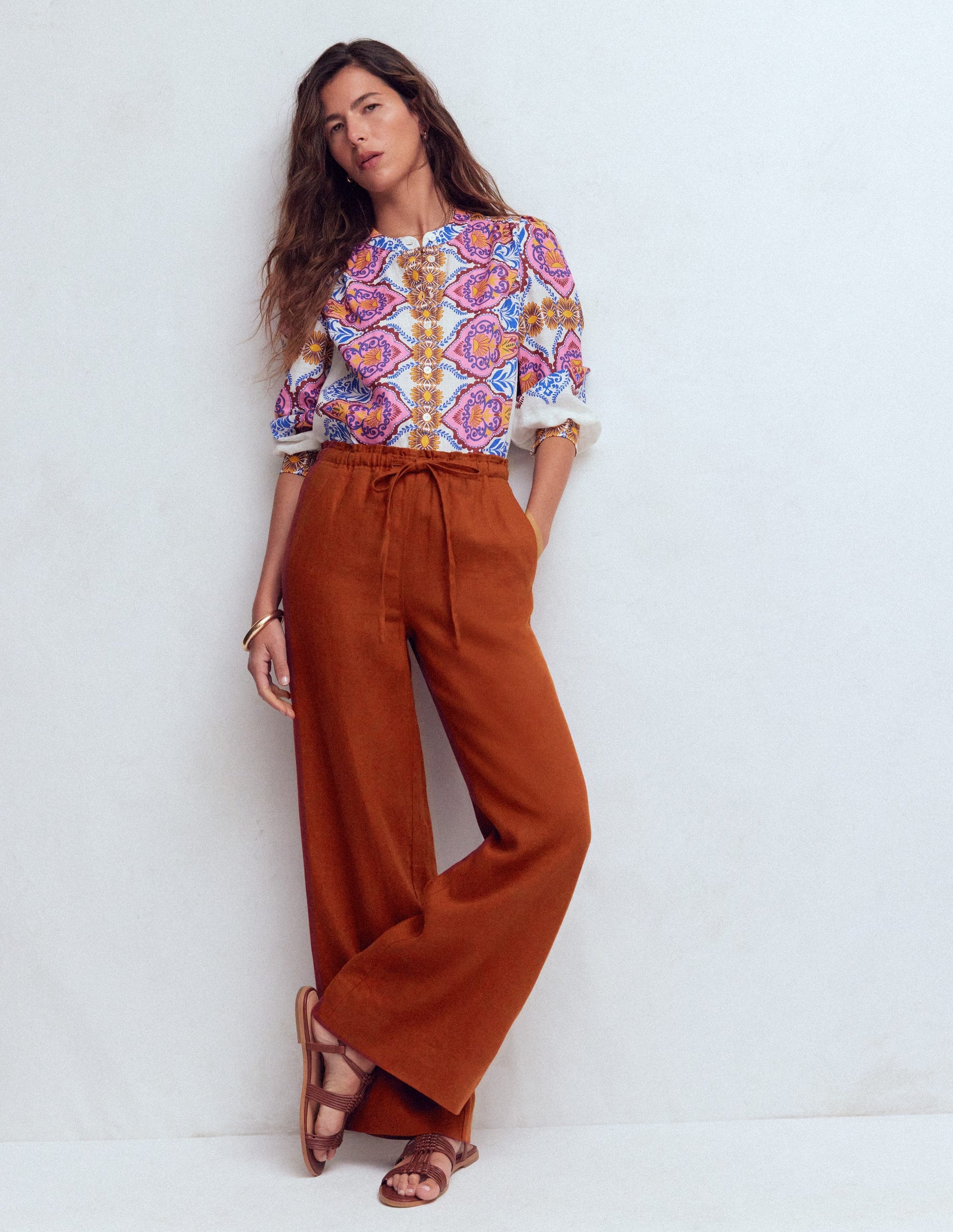 Alicia Linen Top-Multi, Ornamental Garden-5