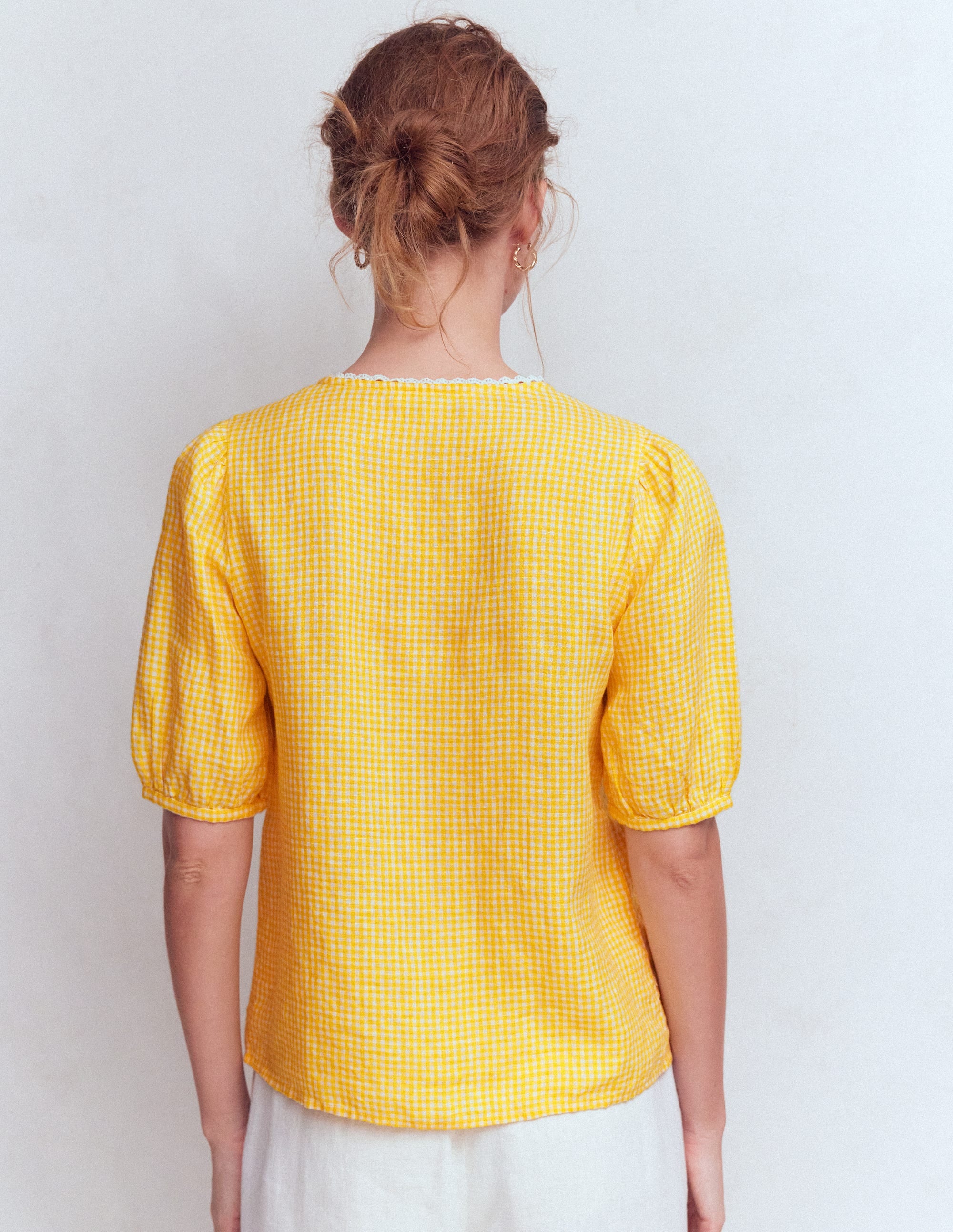 Leah Jersey Top-Sunshine Yellow Gingham - Image 3