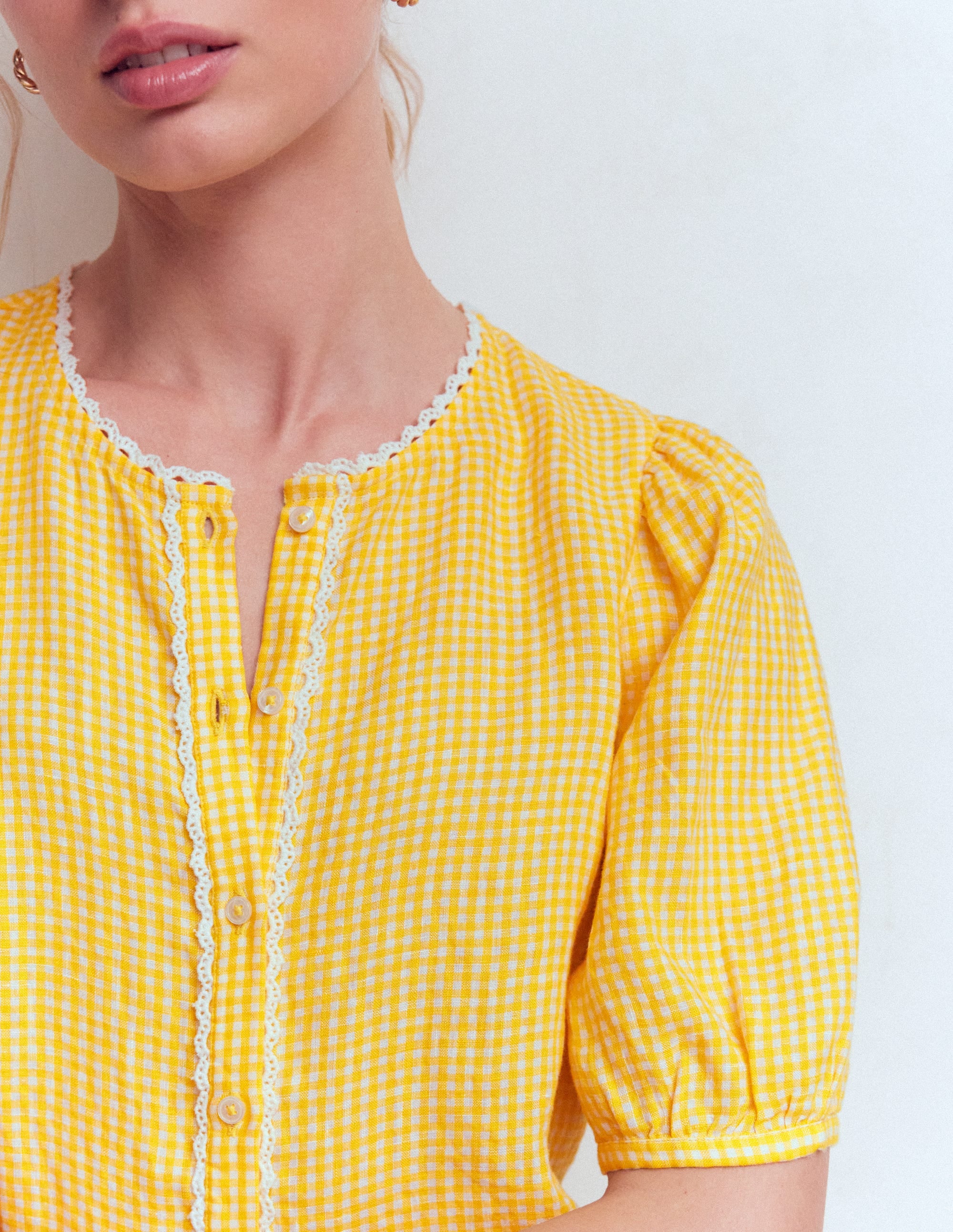 Leah Jersey Top-Sunshine Yellow Gingham - Image 5