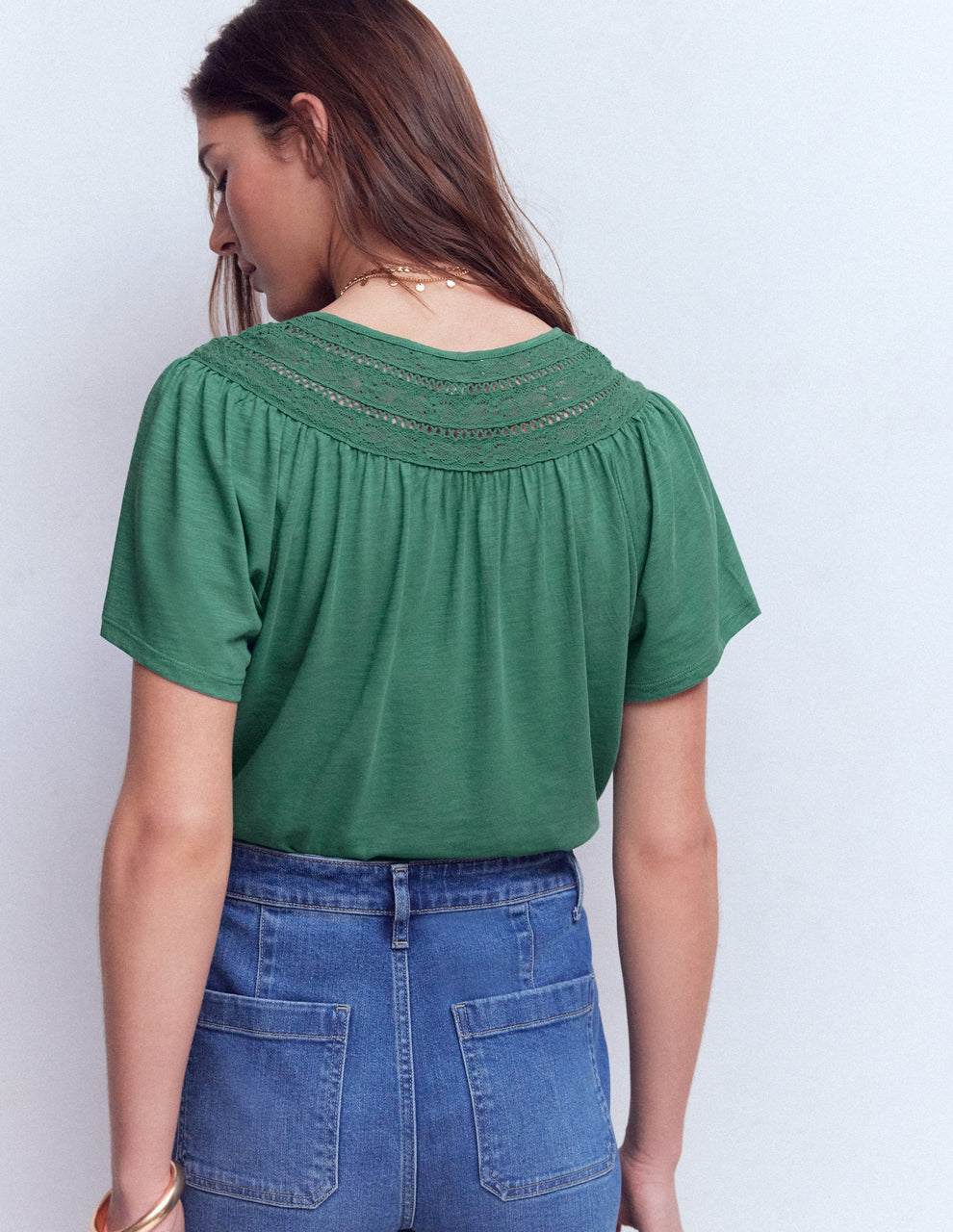 Edi Trim Detail T-shirt-Deep Sea | Boden UK
