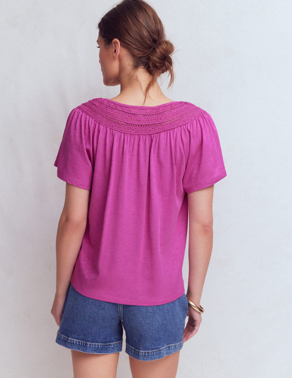 Edi Trim Detail T - shirt - Passion Flower | Boden UK