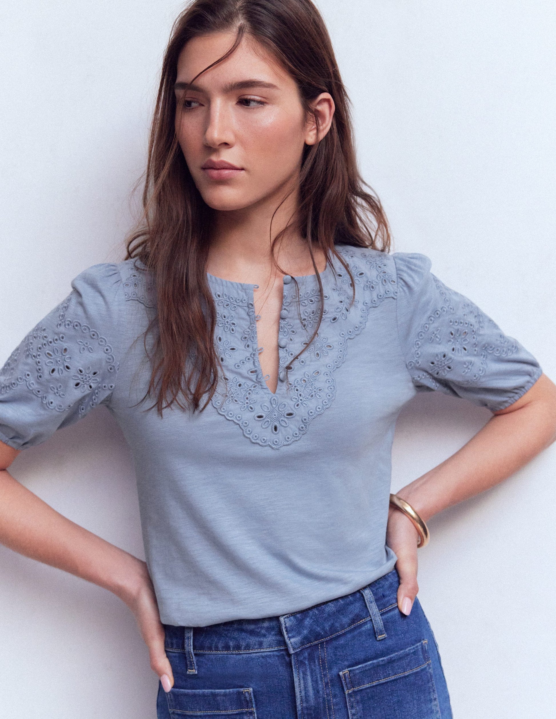 Ada Broderie Mix Top-French Blue-4