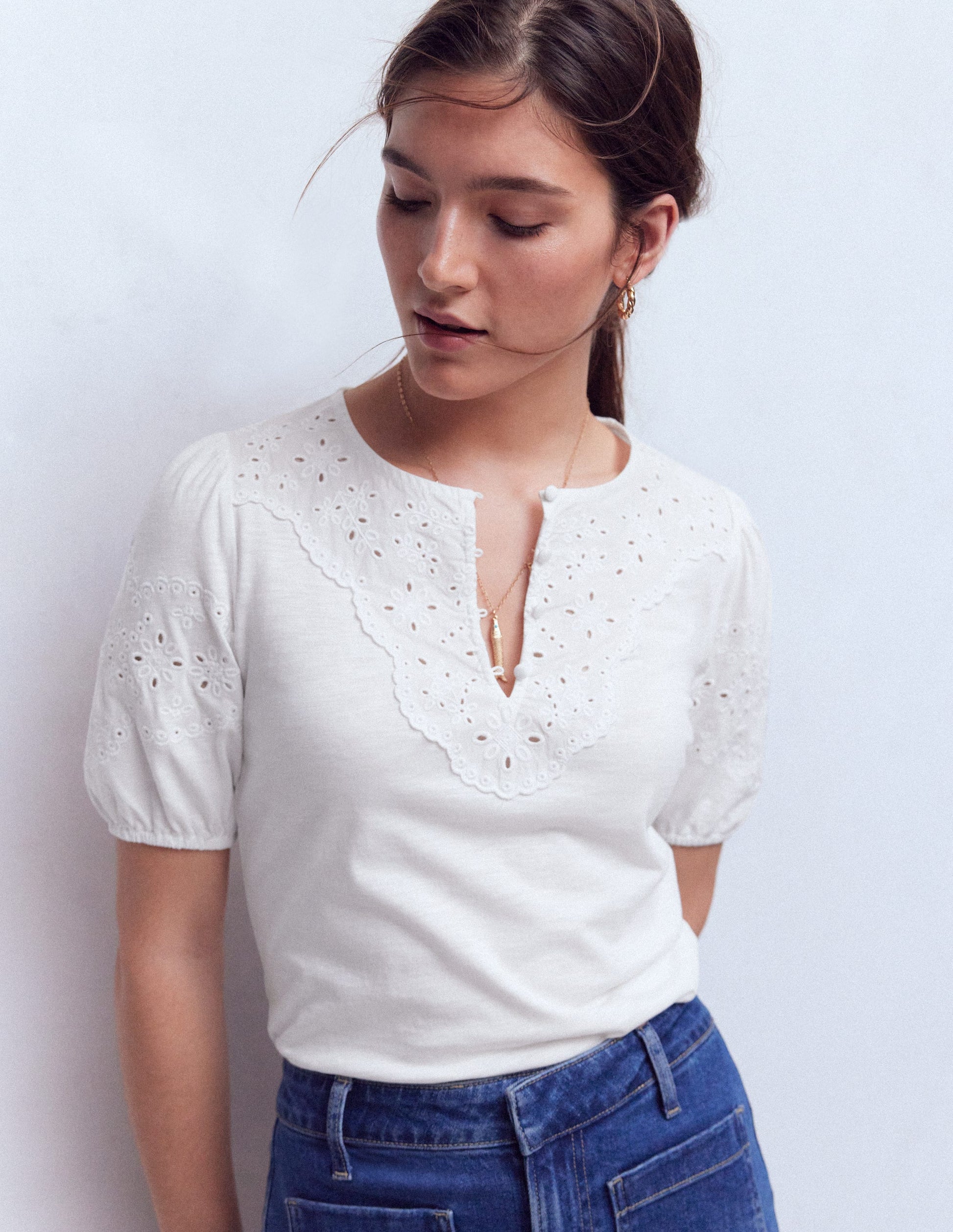 Ada Broderie Mix Top-White-4