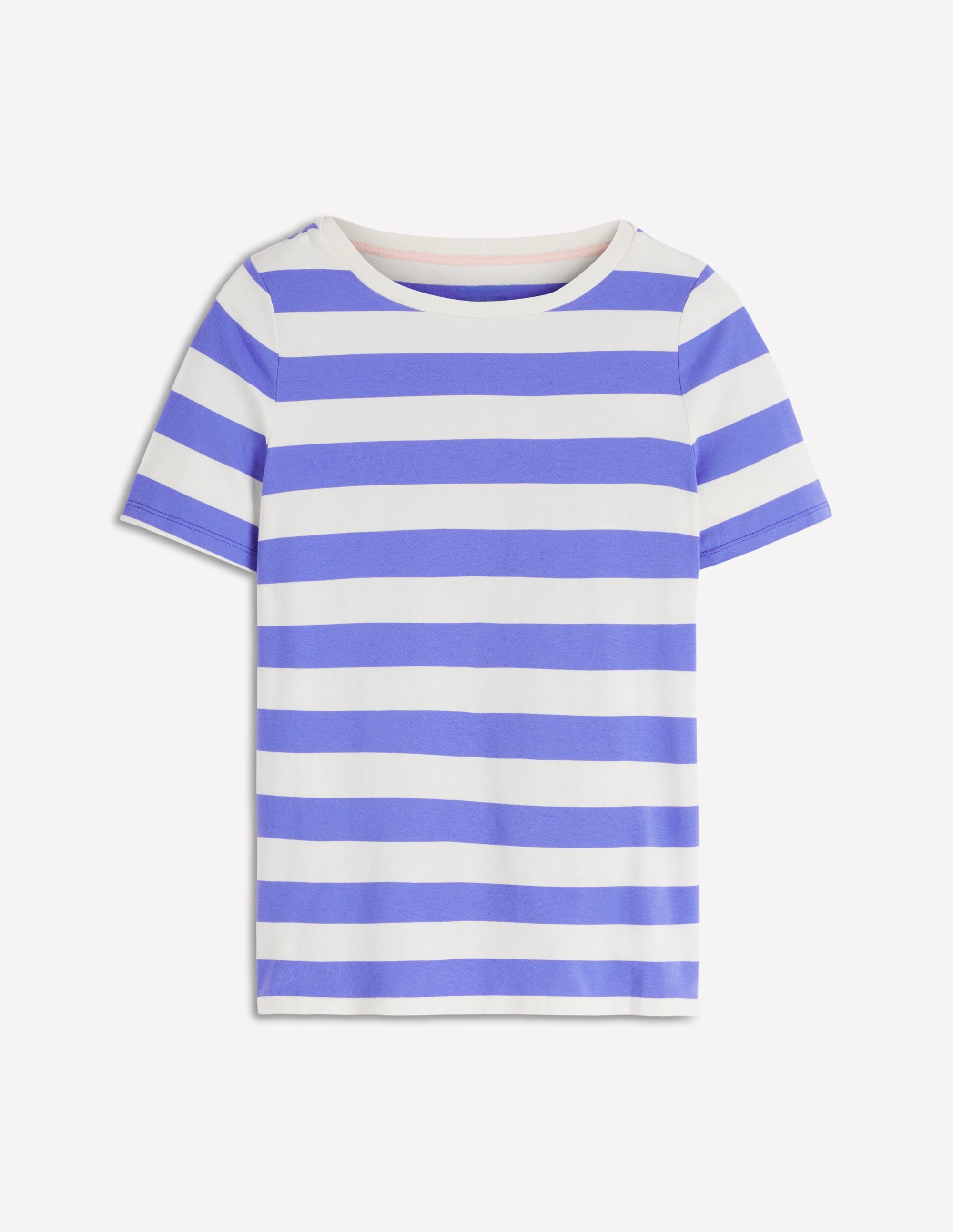 Olivia Short Sleeve Breton-Baja Blue and Ivory Stripe - Image 6