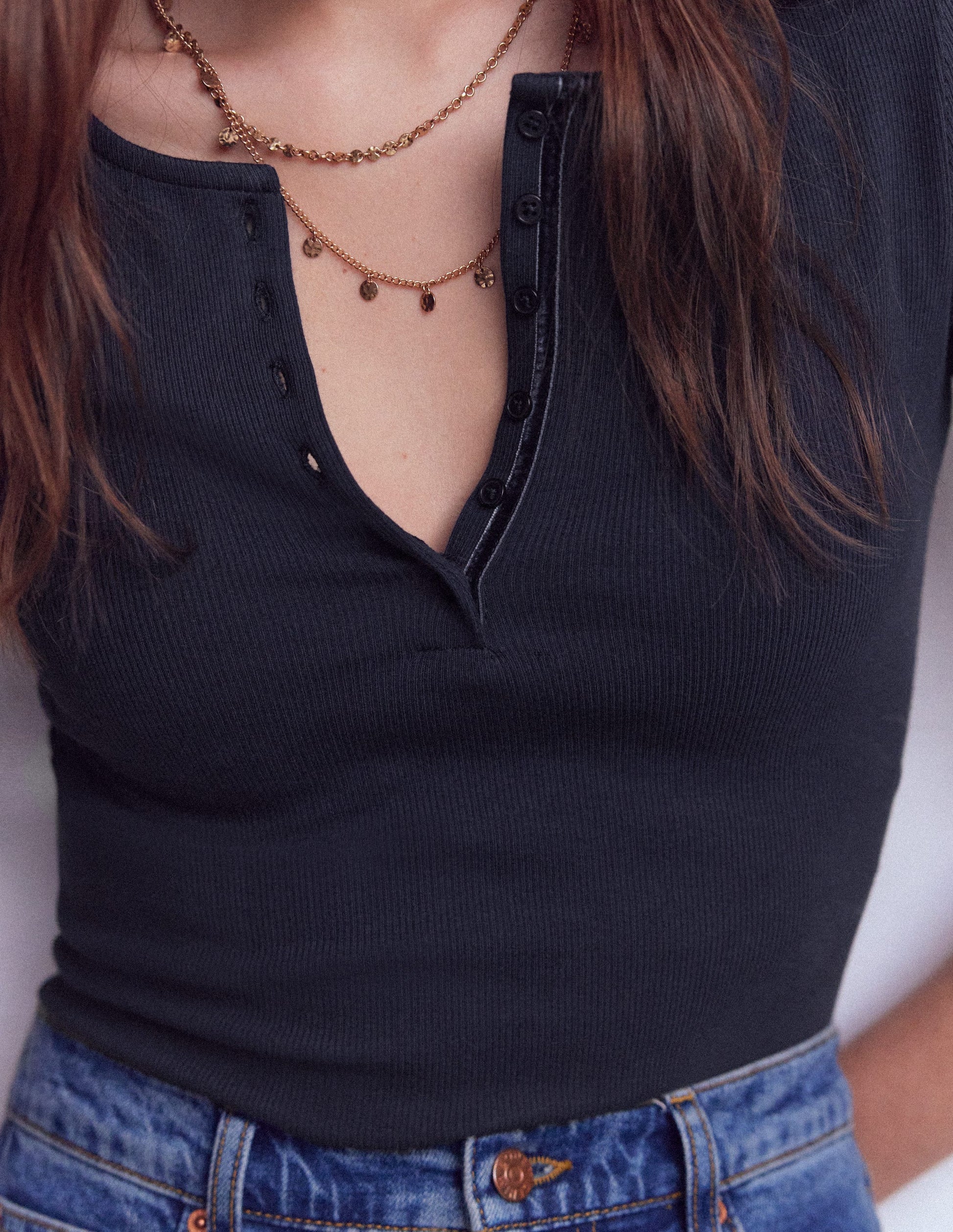 Short Sleeve Rib Henley-Navy-2