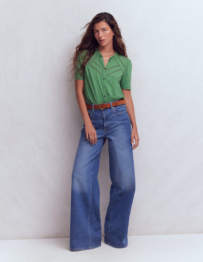 Bea Short Sleeve Shirt-Comfrey-4