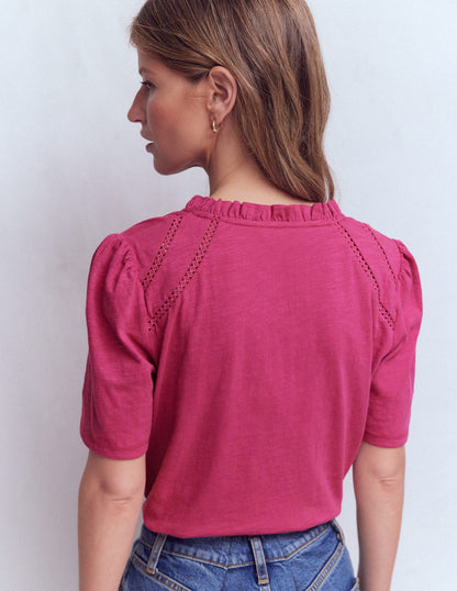 Bea Short Sleeve Shirt-Red Violet-3