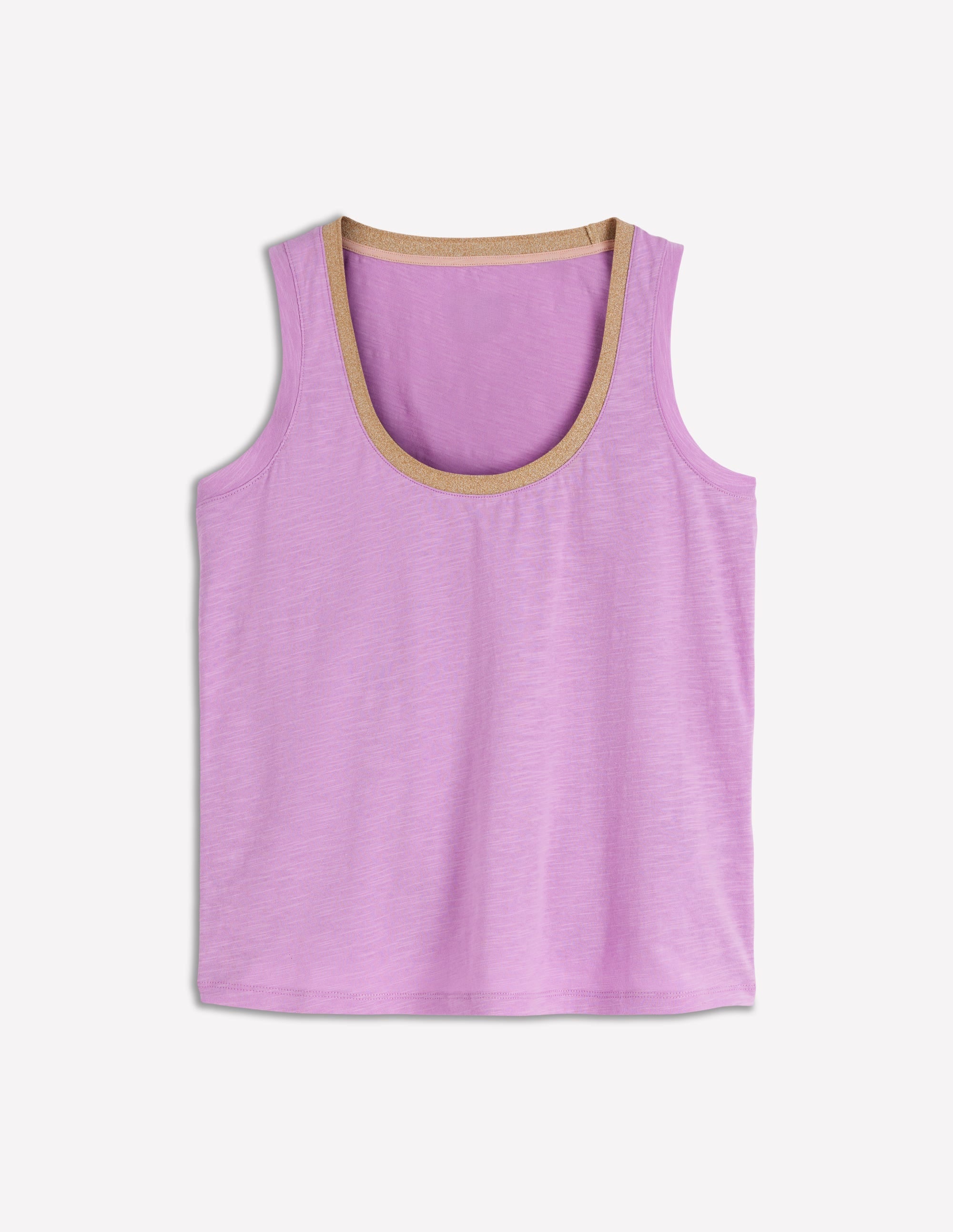 Metallic Trim Scoop Neck Vest-Heath Lilac - Image 4