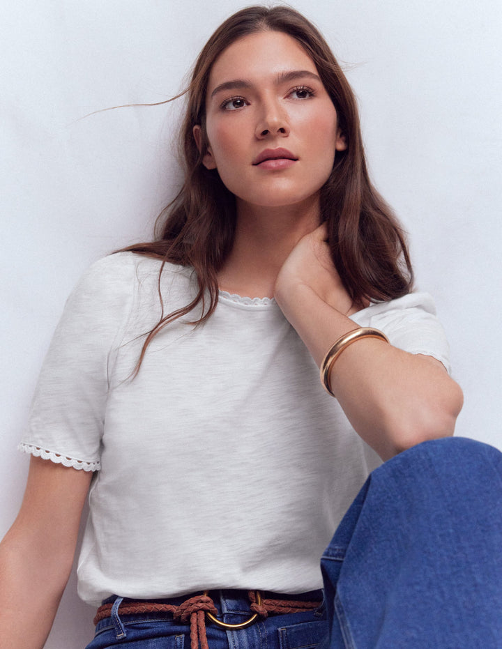 Ali Scallop T-Shirt-White