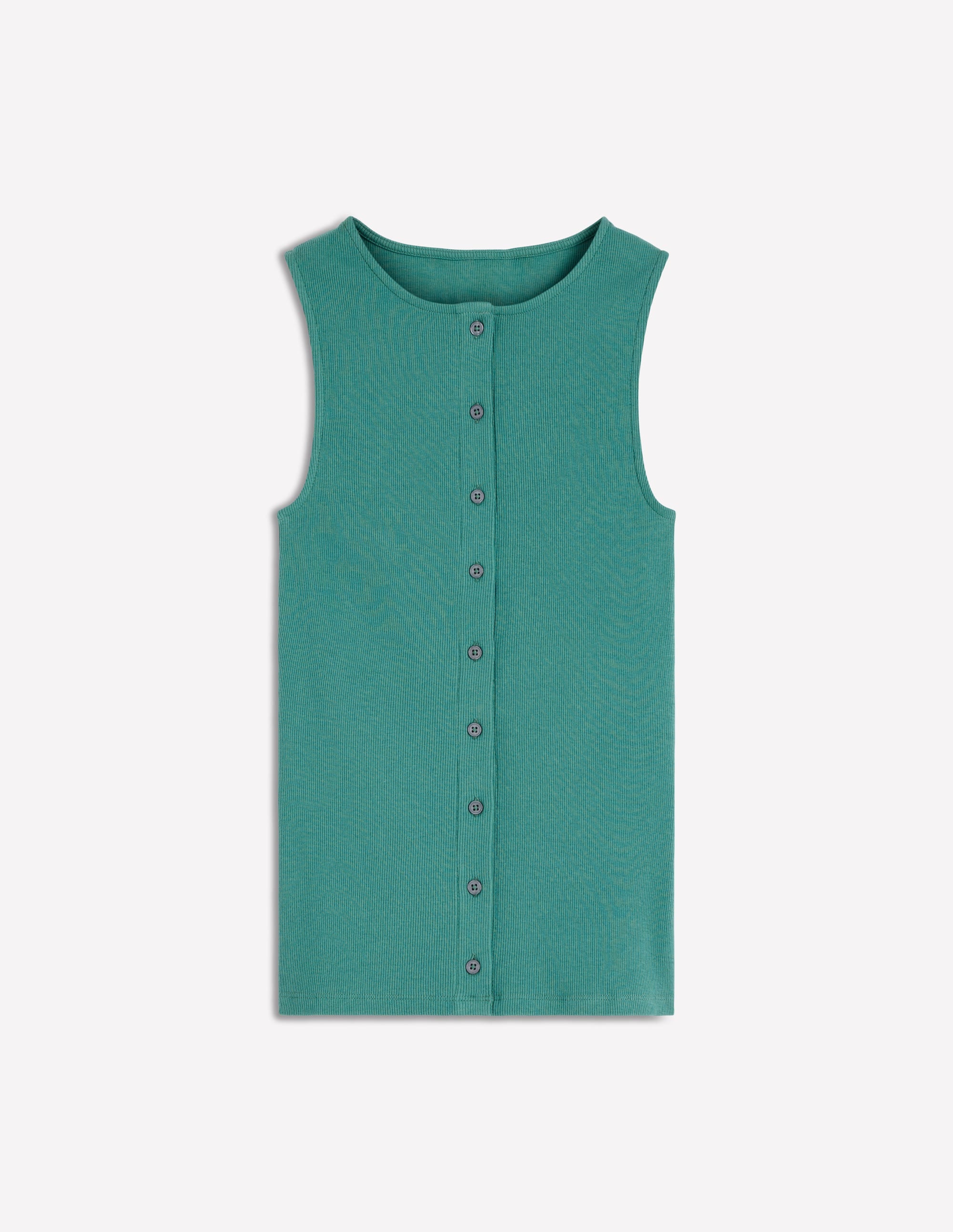 Evie Button Through Rib Vest-Deep Sea - Image 6