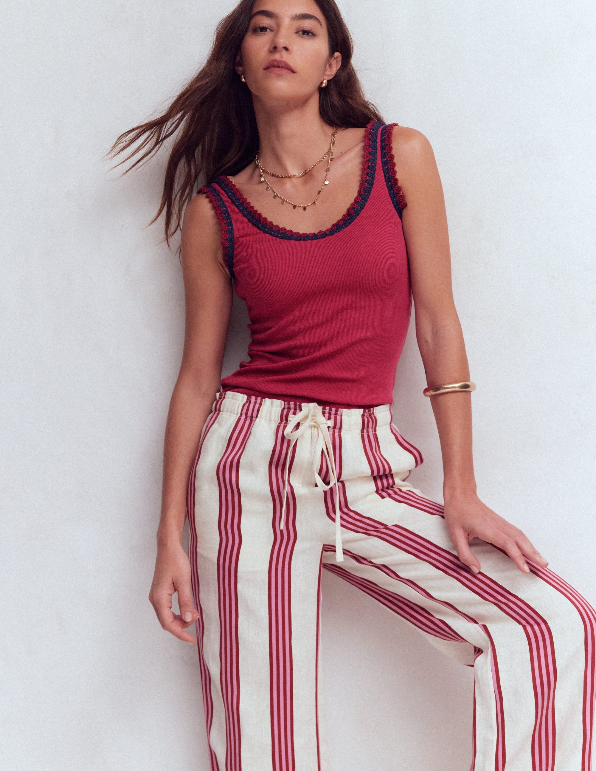 Maddie Trim Detail Vest-Terracotta Red | Boden UK