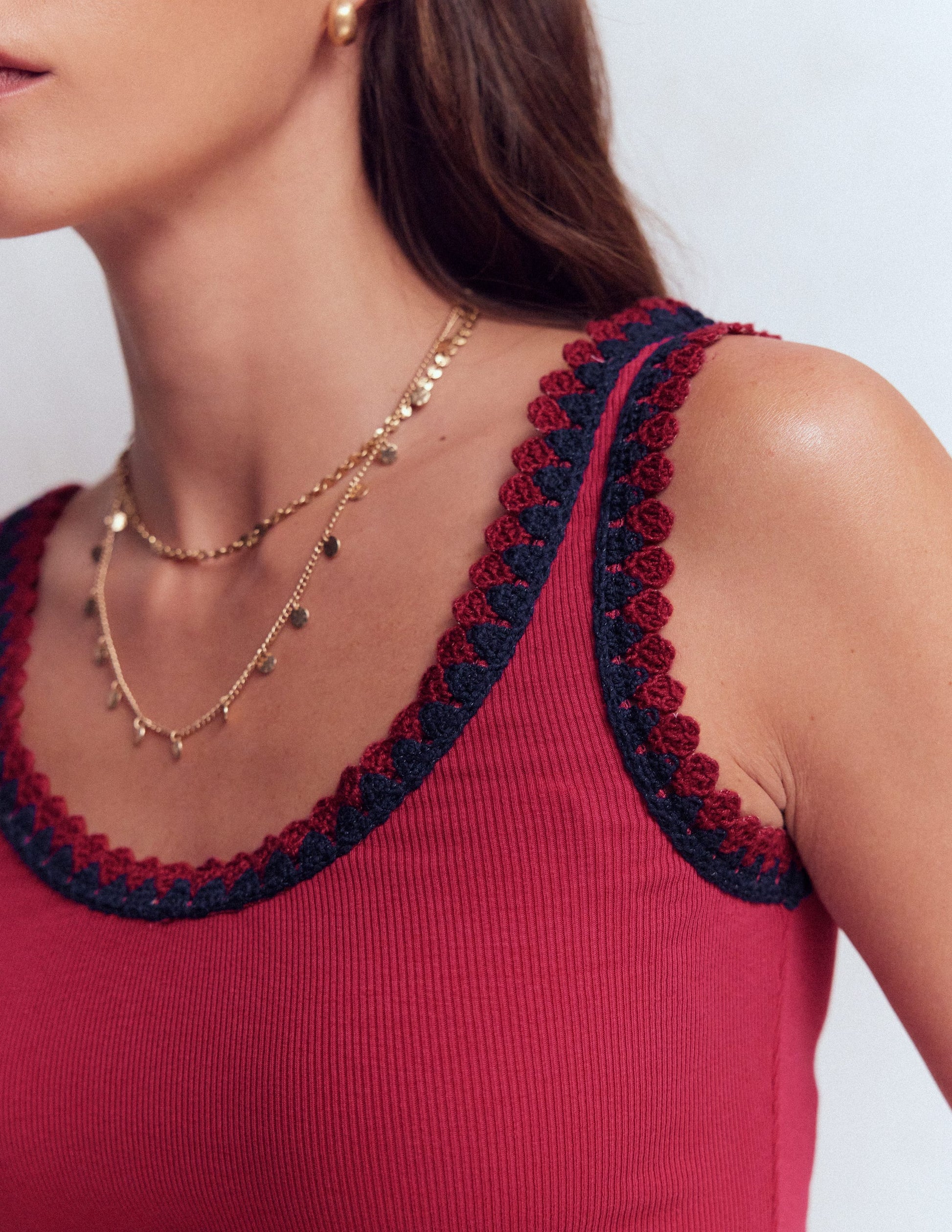 Maddie Trim Detail Vest-Terracotta Red-2