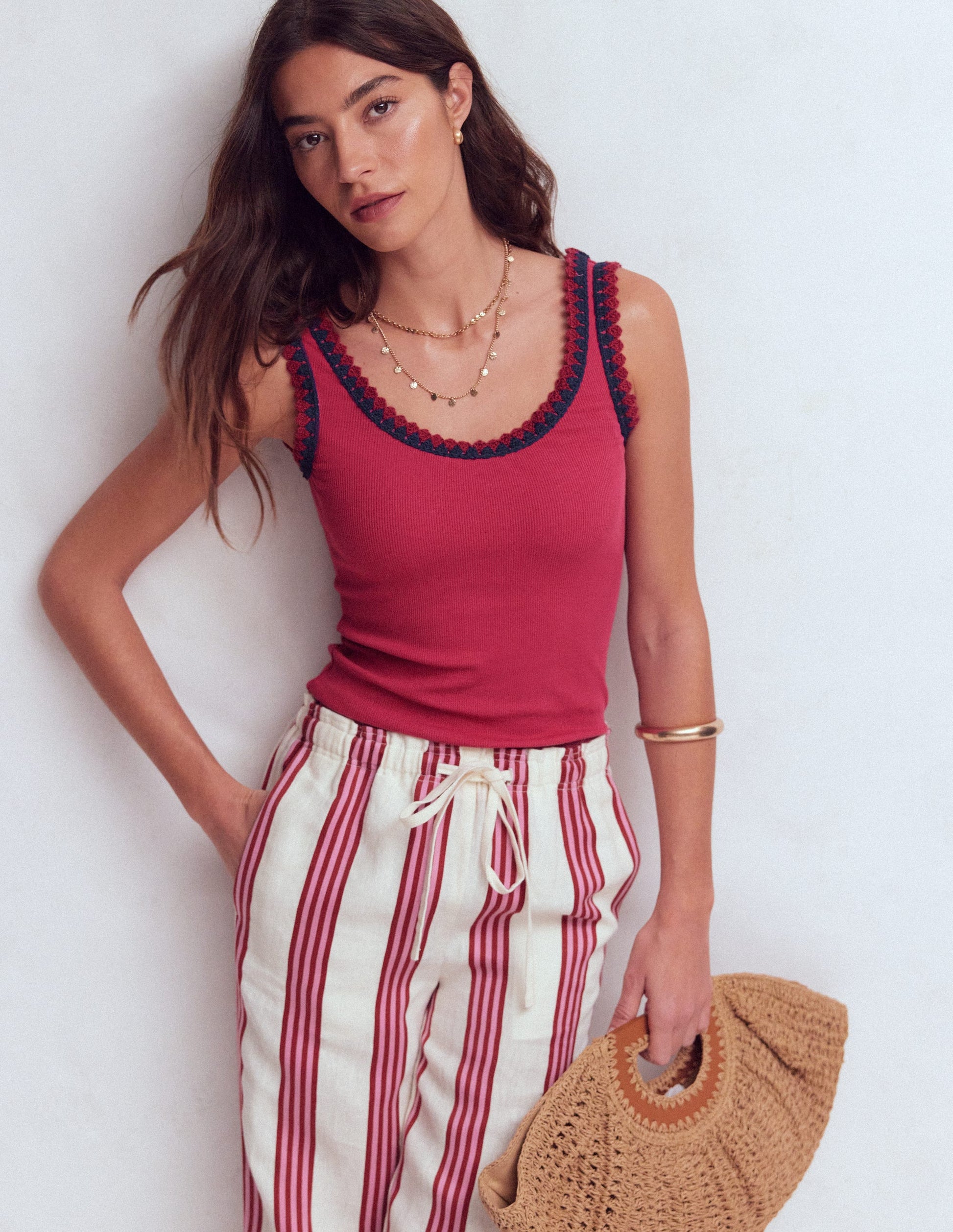 Maddie Trim Detail Vest-Terracotta Red-5