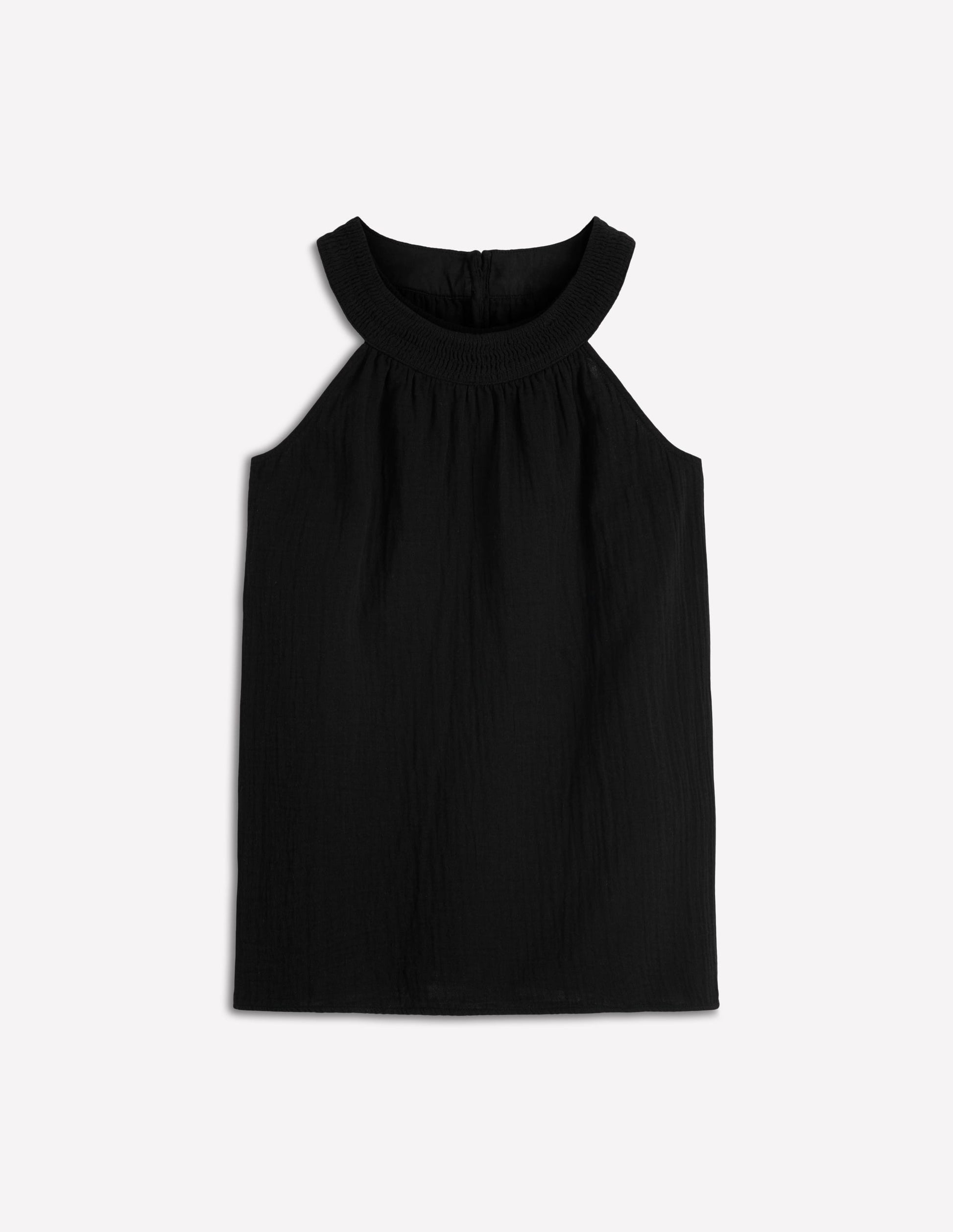 Ruffle Double Cloth Top-Black-6