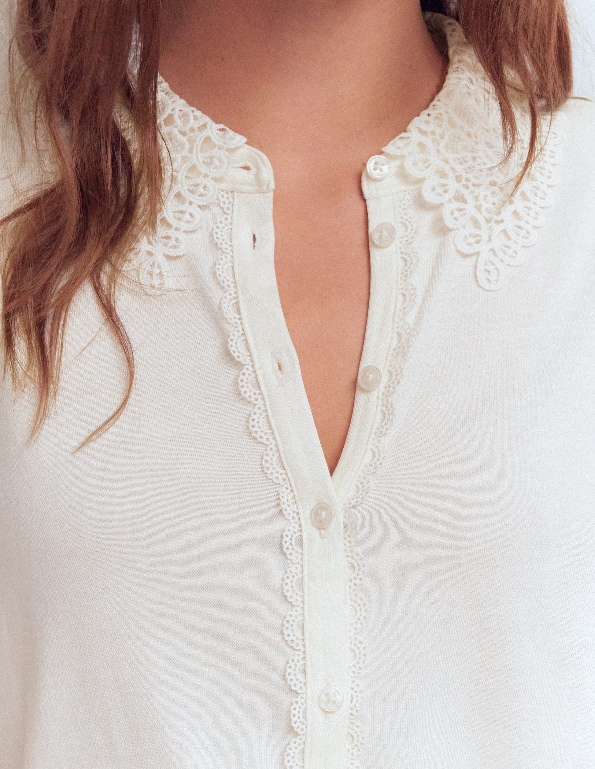 Nessa Broderie Collar Blouse-Ivory-2