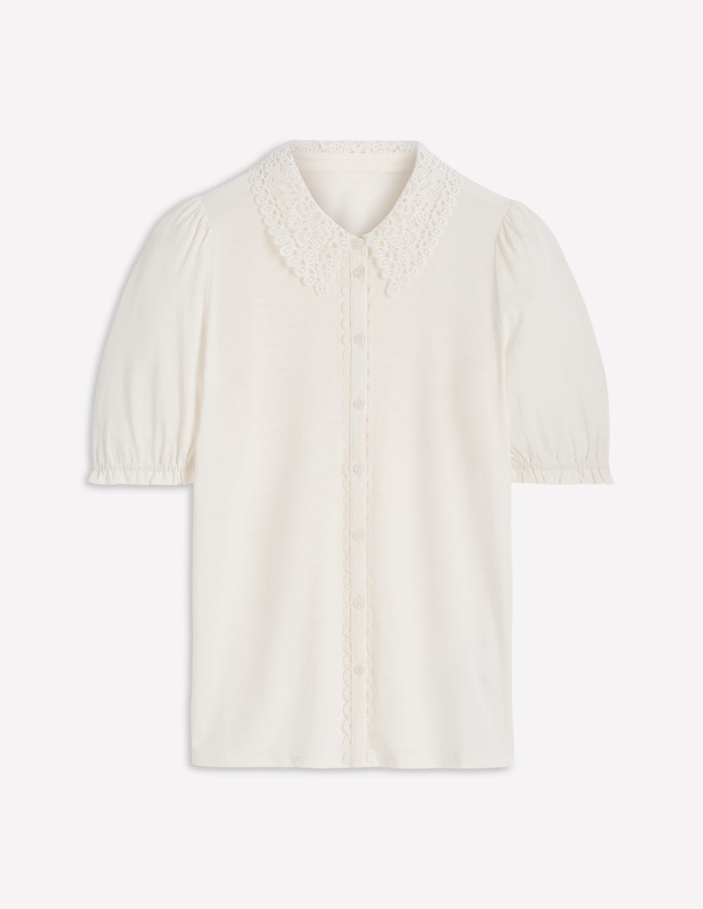 Nessa Broderie Collar Blouse-Ivory - Image 5