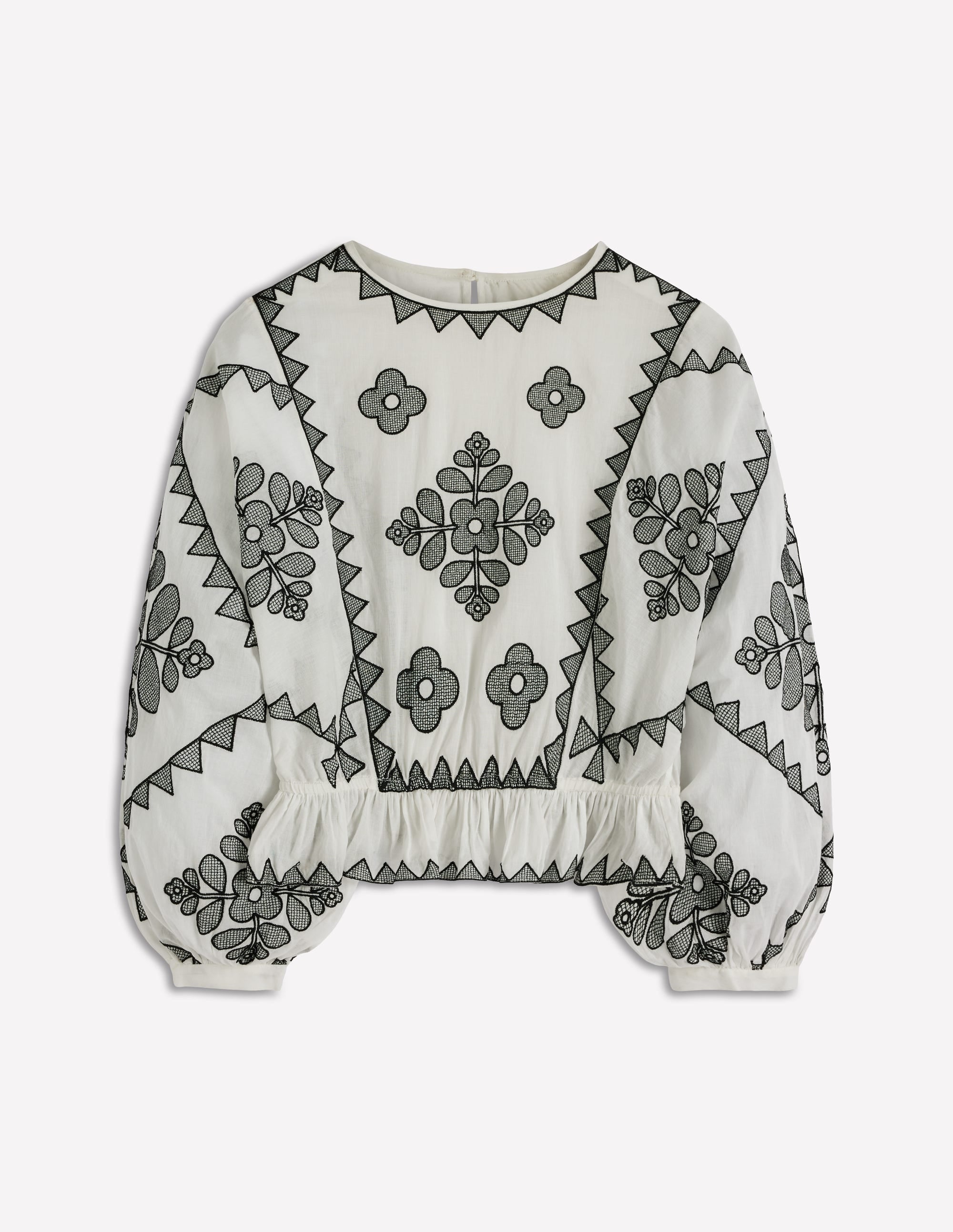 Embroidered Holiday Top-Ivory - Image 8