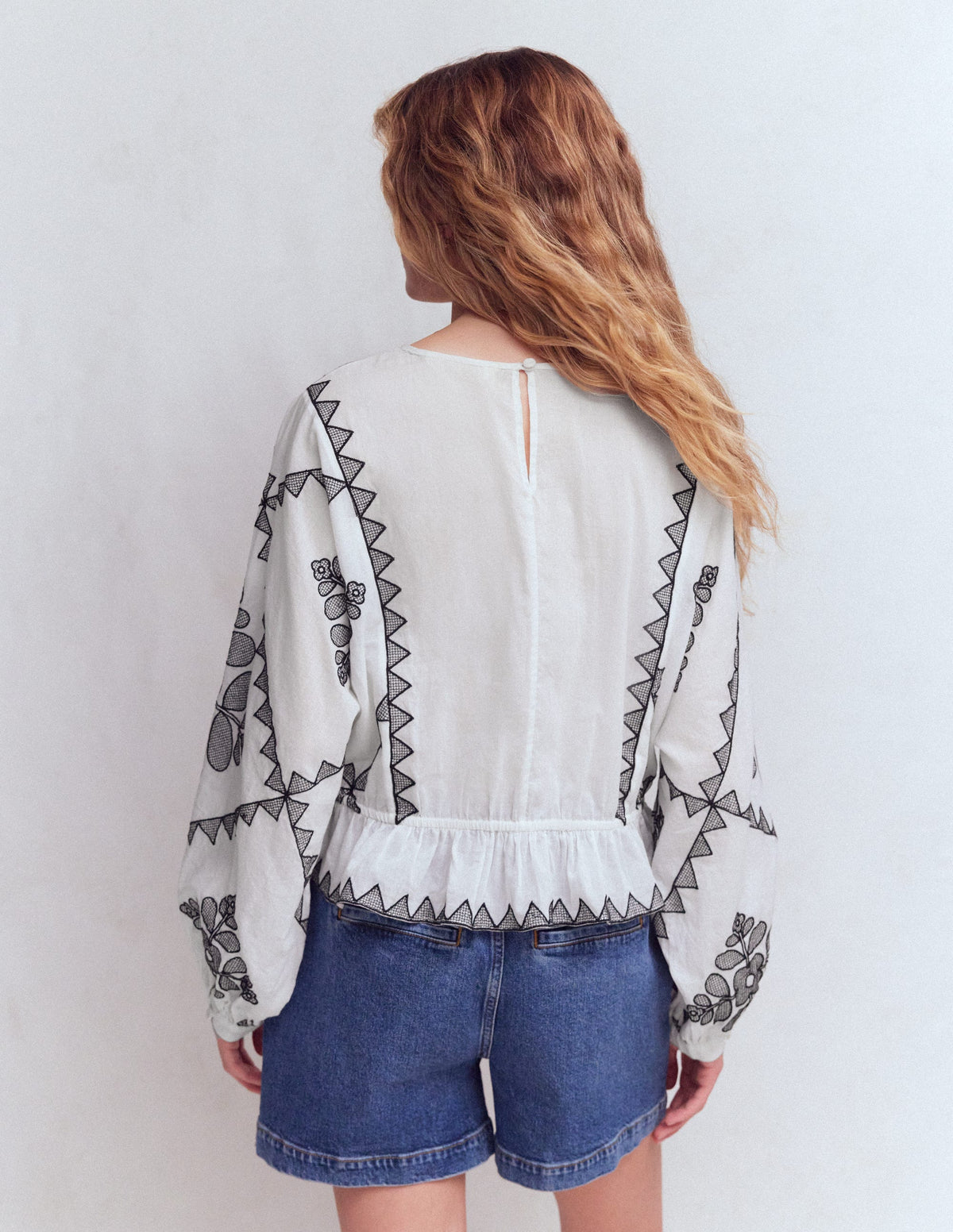 Embroidered Holiday Top-Ivory - Image 3