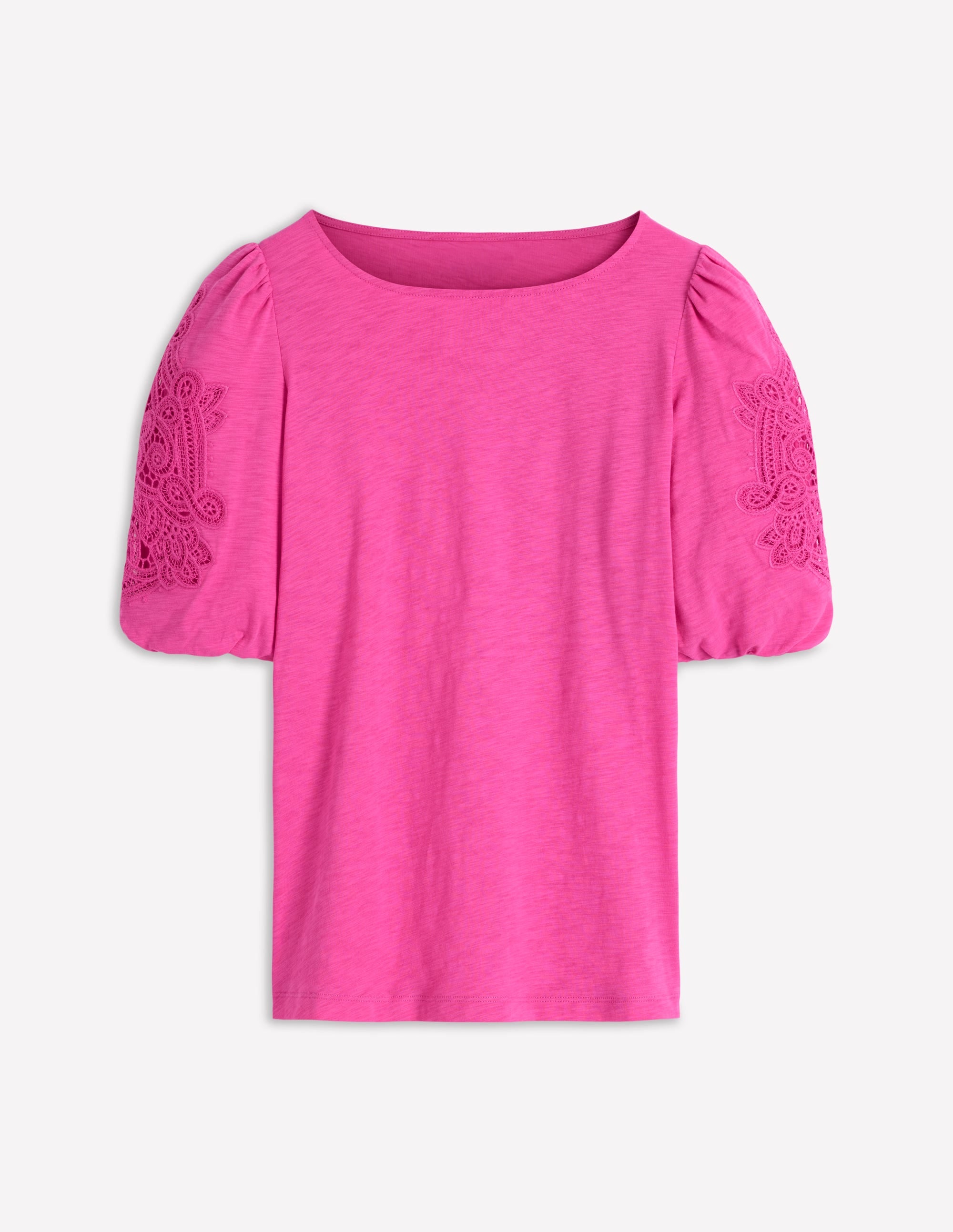 Cutwork Detail Jersey Top-Phlox Pink - Image 5
