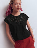 Willow Broderie T-shirt-Black Beauty