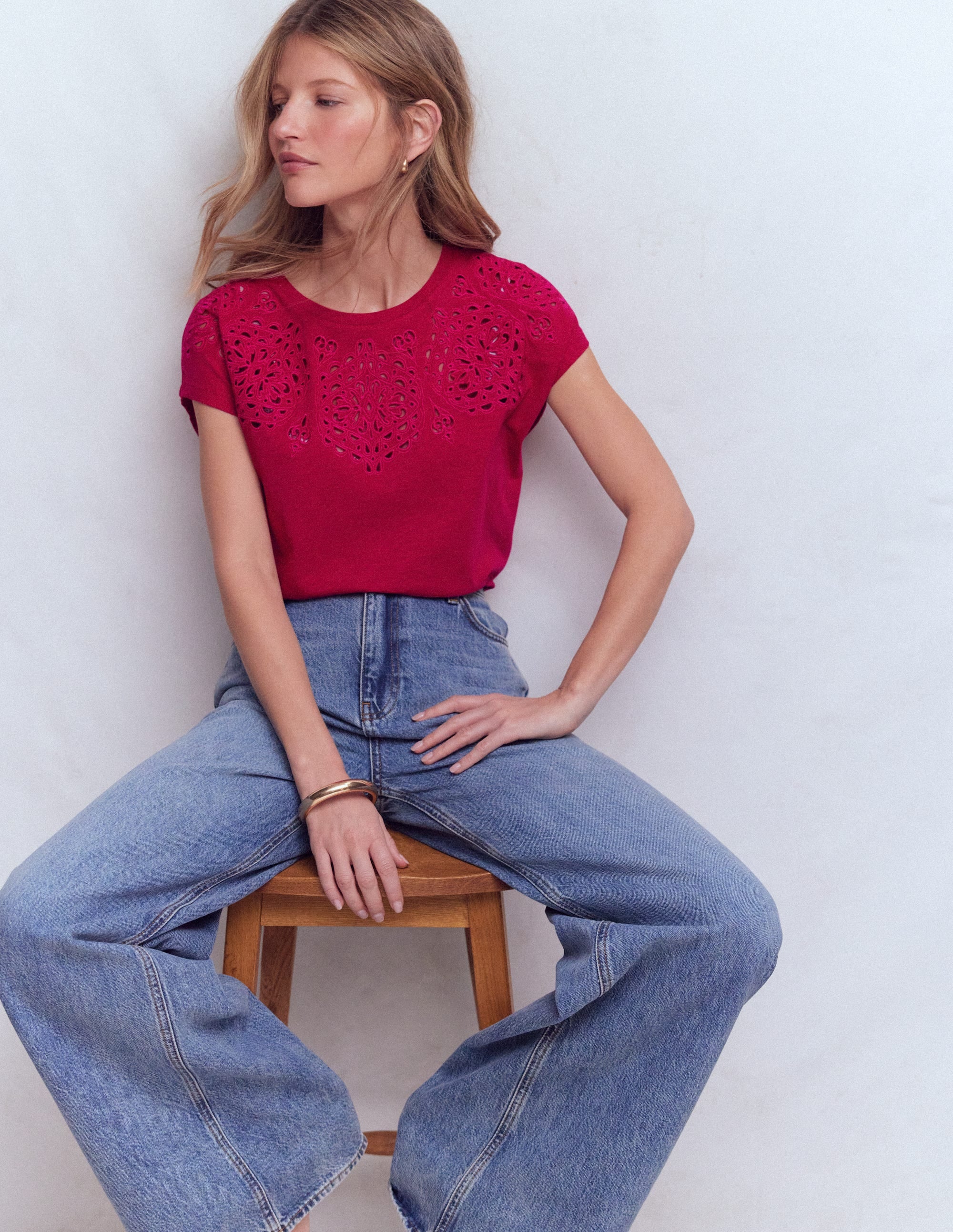 Willow Broderie T-shirt-Granita - Image 1