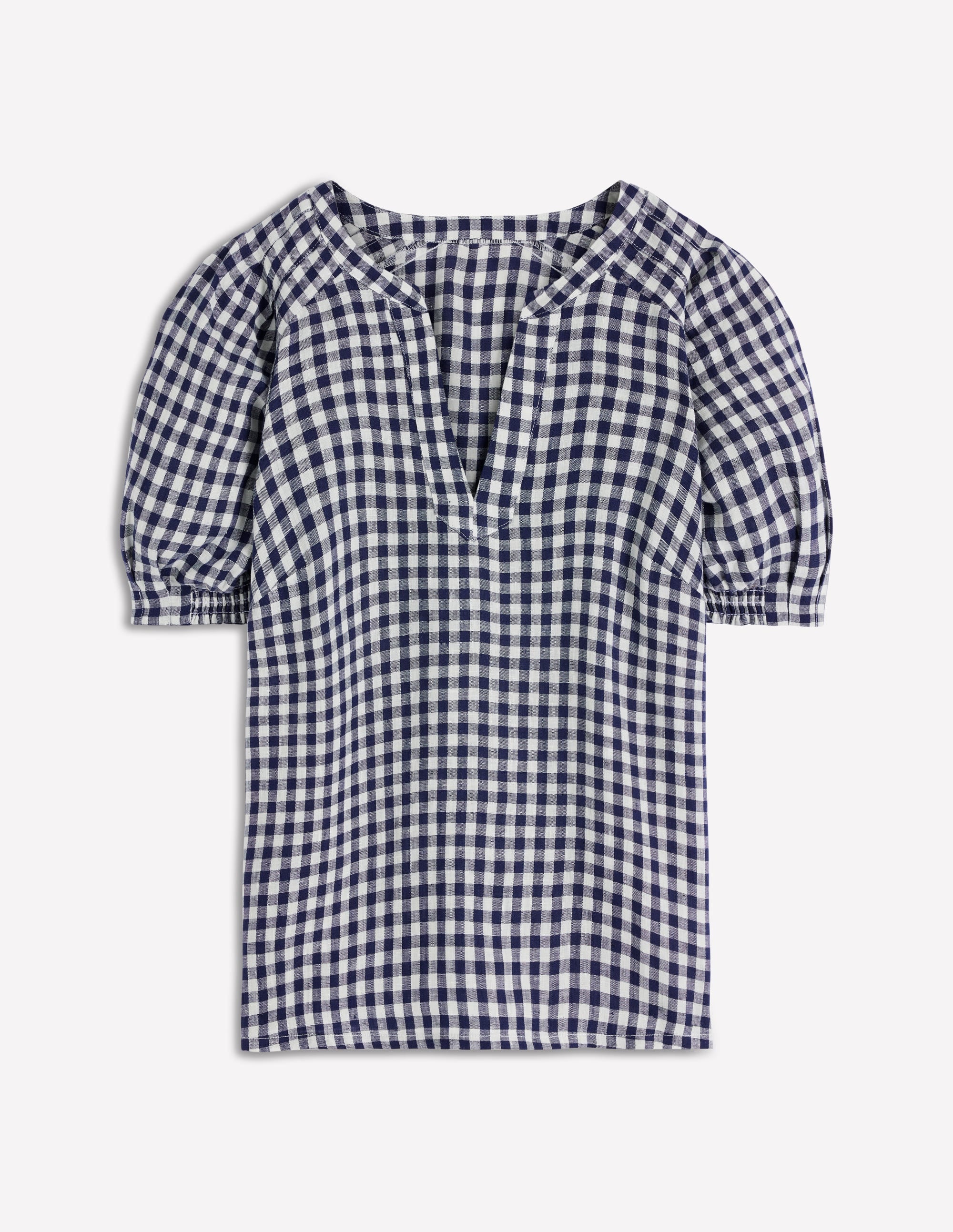Rae Linen Top-Small Navy Gingham - Image 6