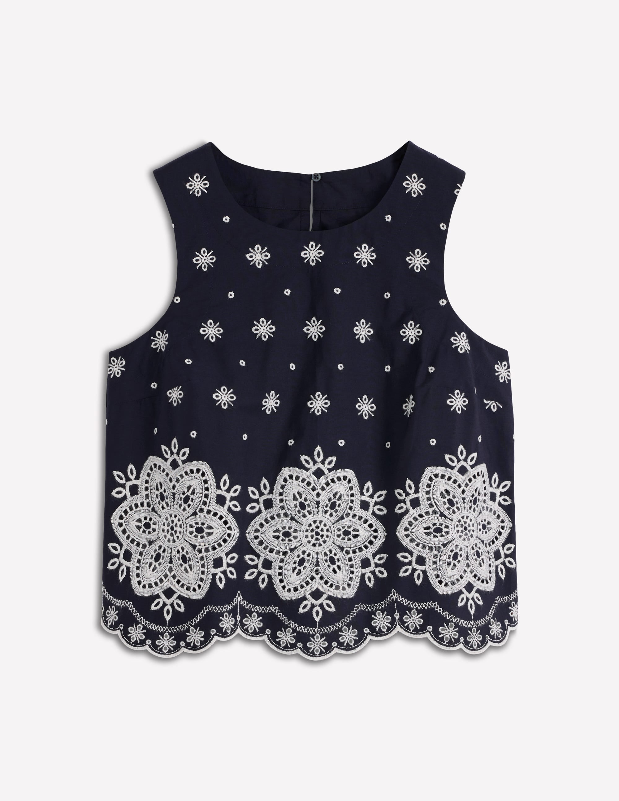 Sofia Broderie Shell Top-Navy - Image 8
