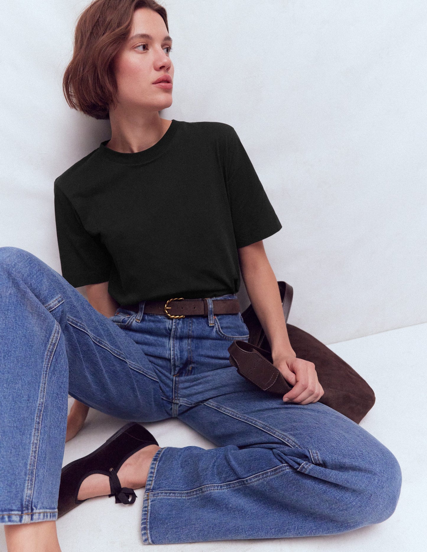 Relaxed Cotton T-shirt-Black