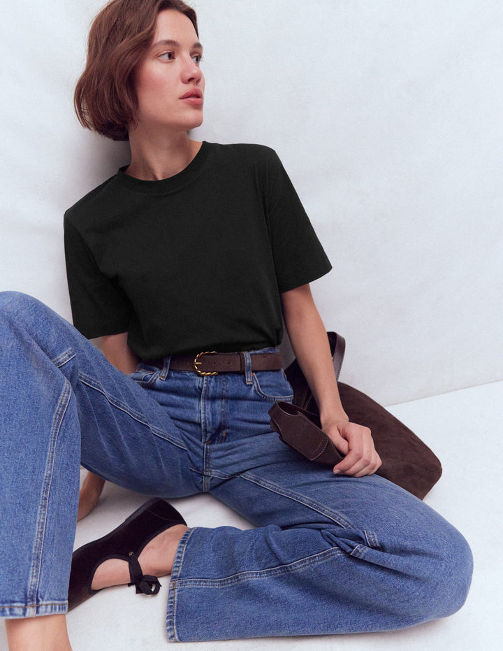 Relaxed Cotton T-shirt-Black