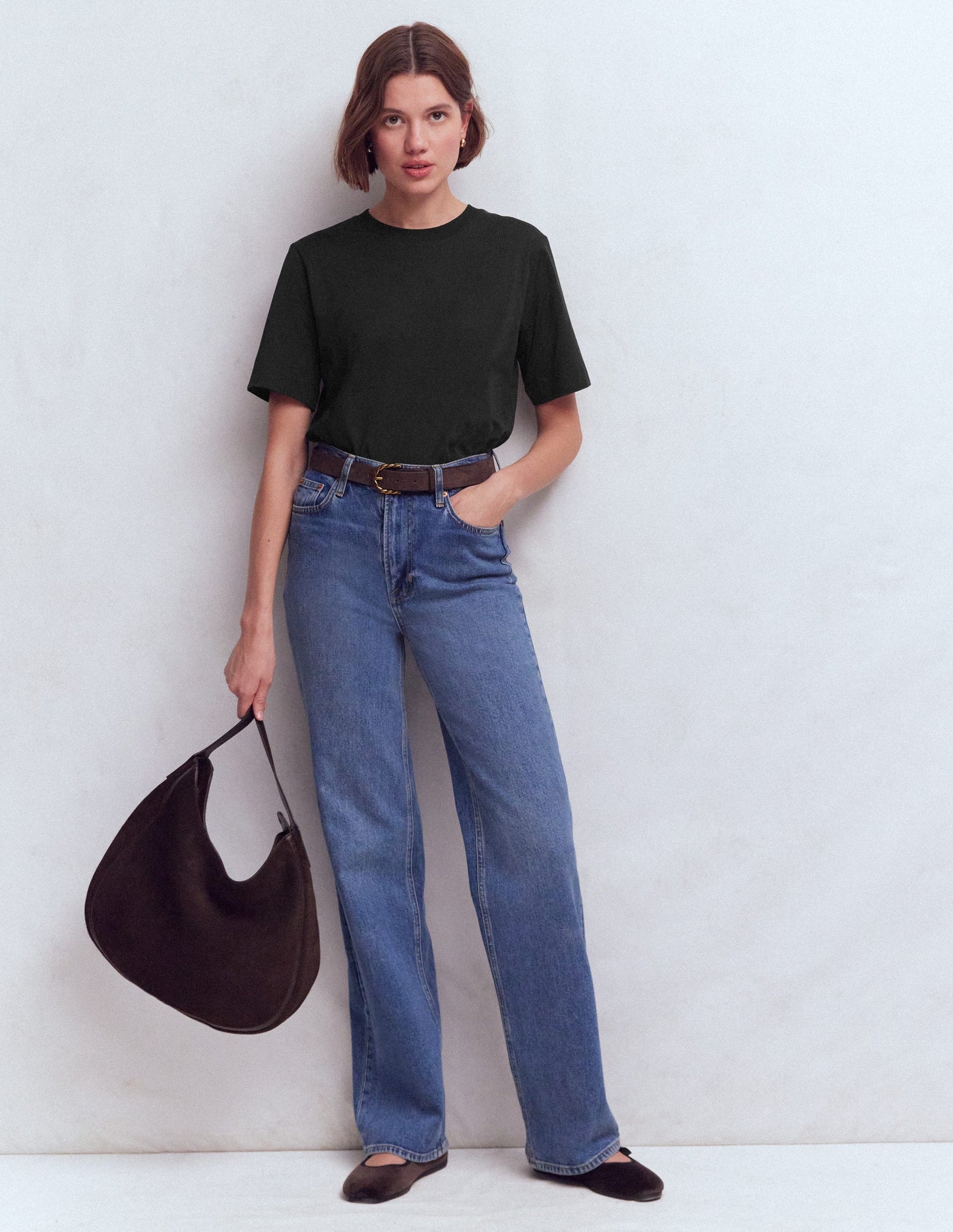 Relaxed Cotton T-shirt-Black