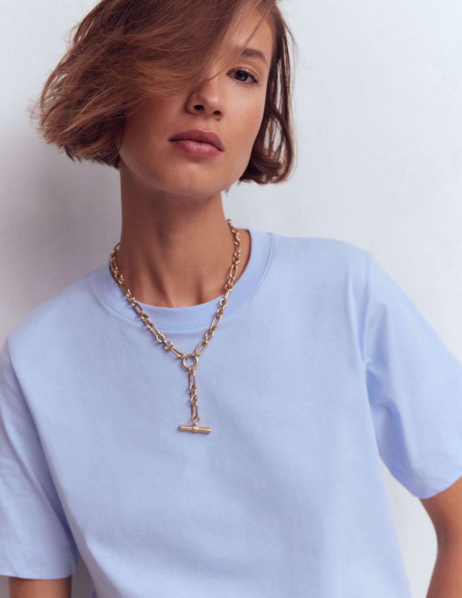 Relaxed Cotton T-shirt-Brunnera Blue-1