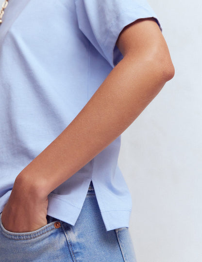 Relaxed Cotton T-shirt-Brunnera Blue-2