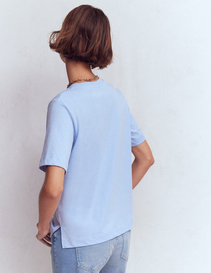 Relaxed Cotton T-shirt-Brunnera Blue-3