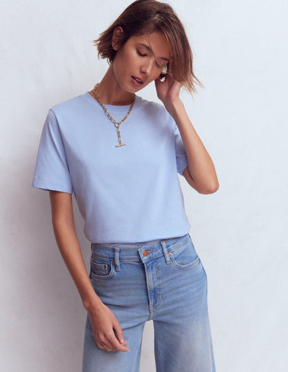 Relaxed Cotton T-shirt-Brunnera Blue-4
