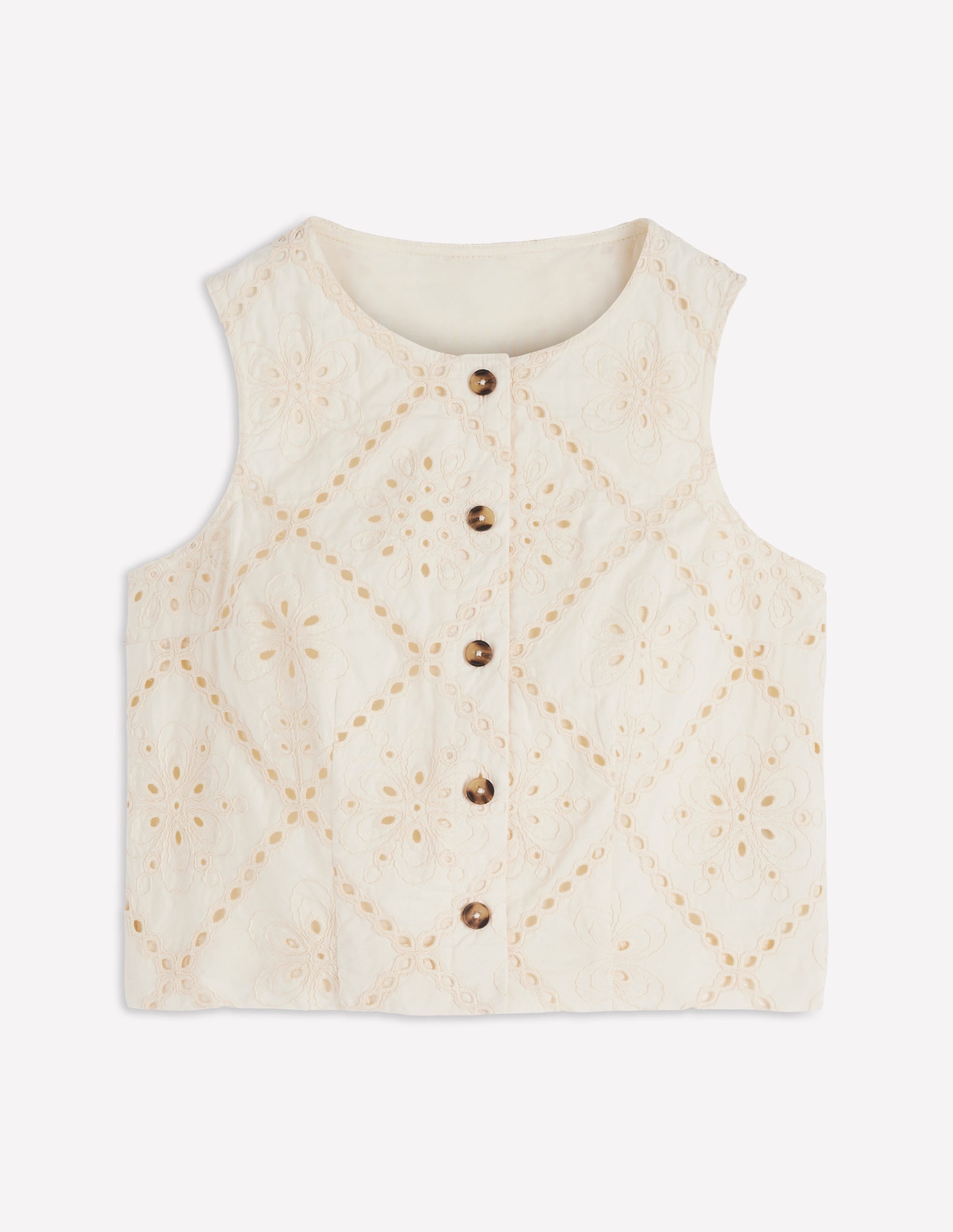 Andrea Cotton Shell Top-Ivory broderie - Image 6