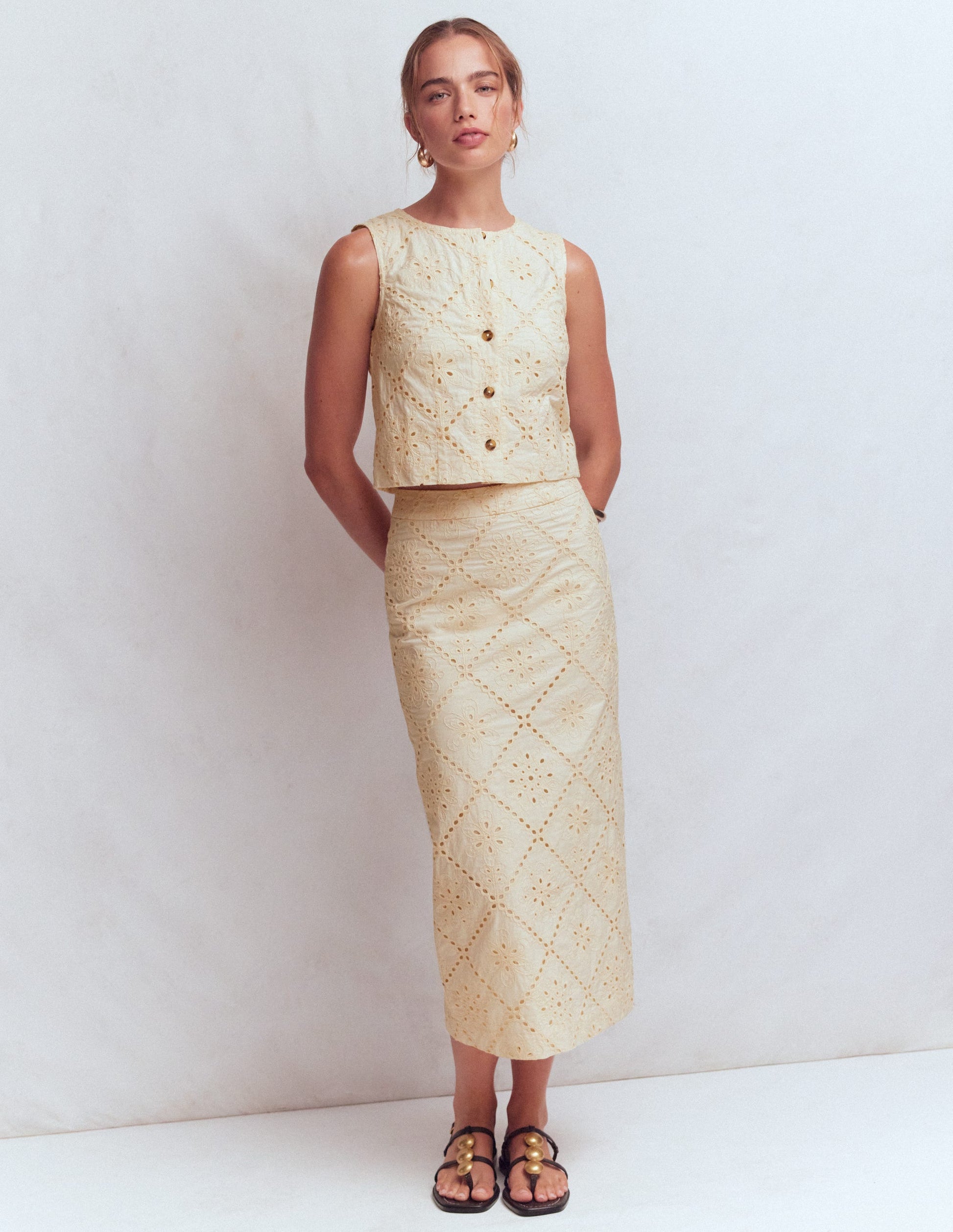 Andrea Cotton Shell Top-Ivory broderie-1