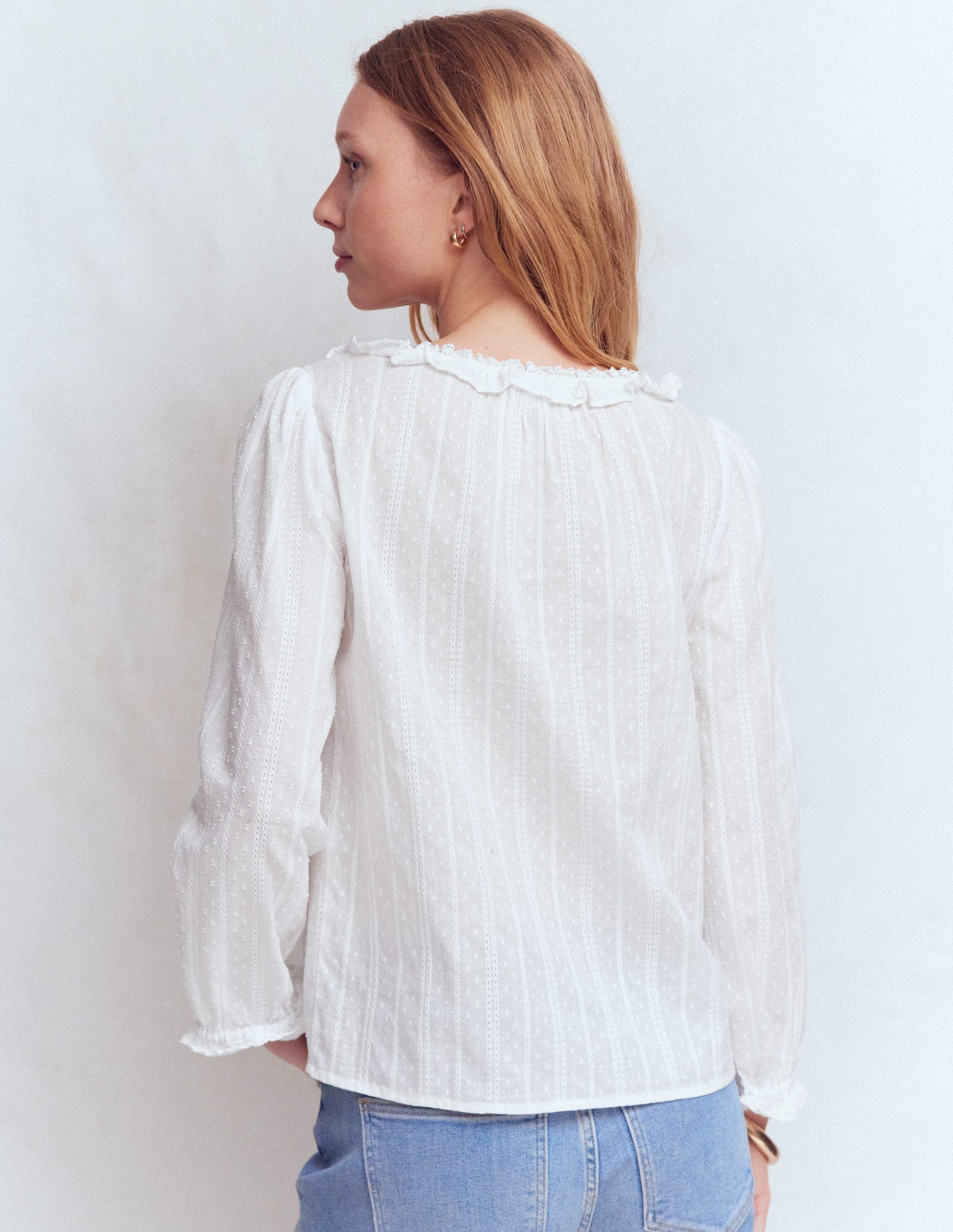 Scoop Neck Ruffle Top-White-3