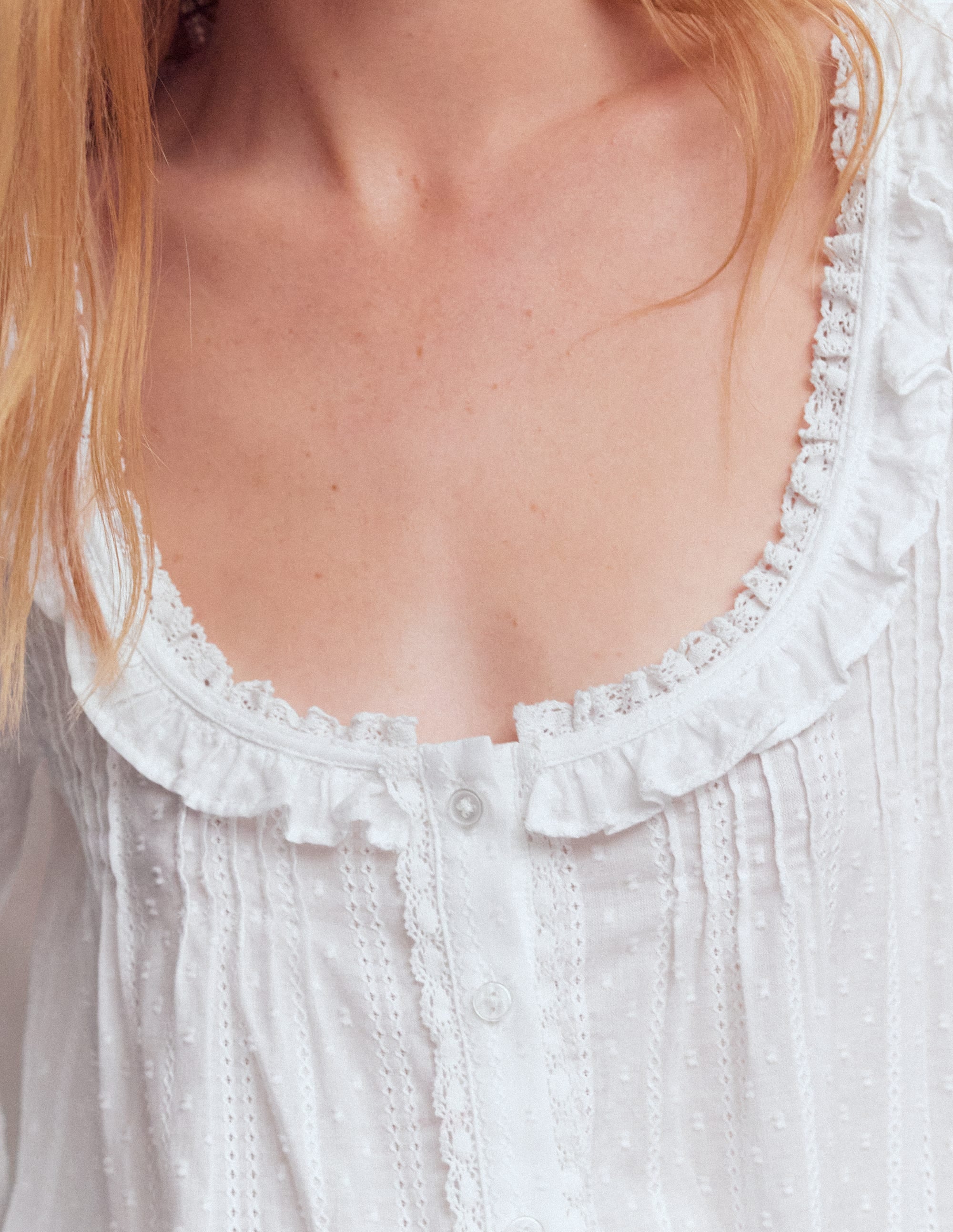 Scoop Neck Ruffle Top-White - Image 4
