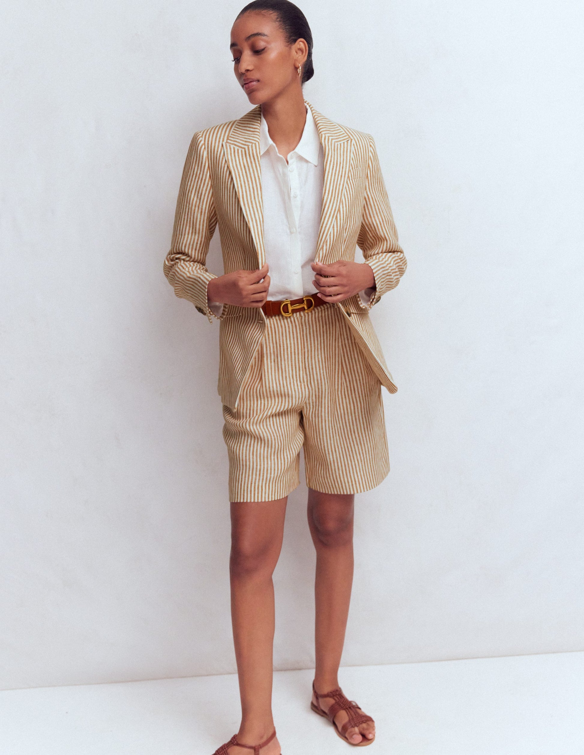 Stamford Linen Blazer-Neutral Stripe-6