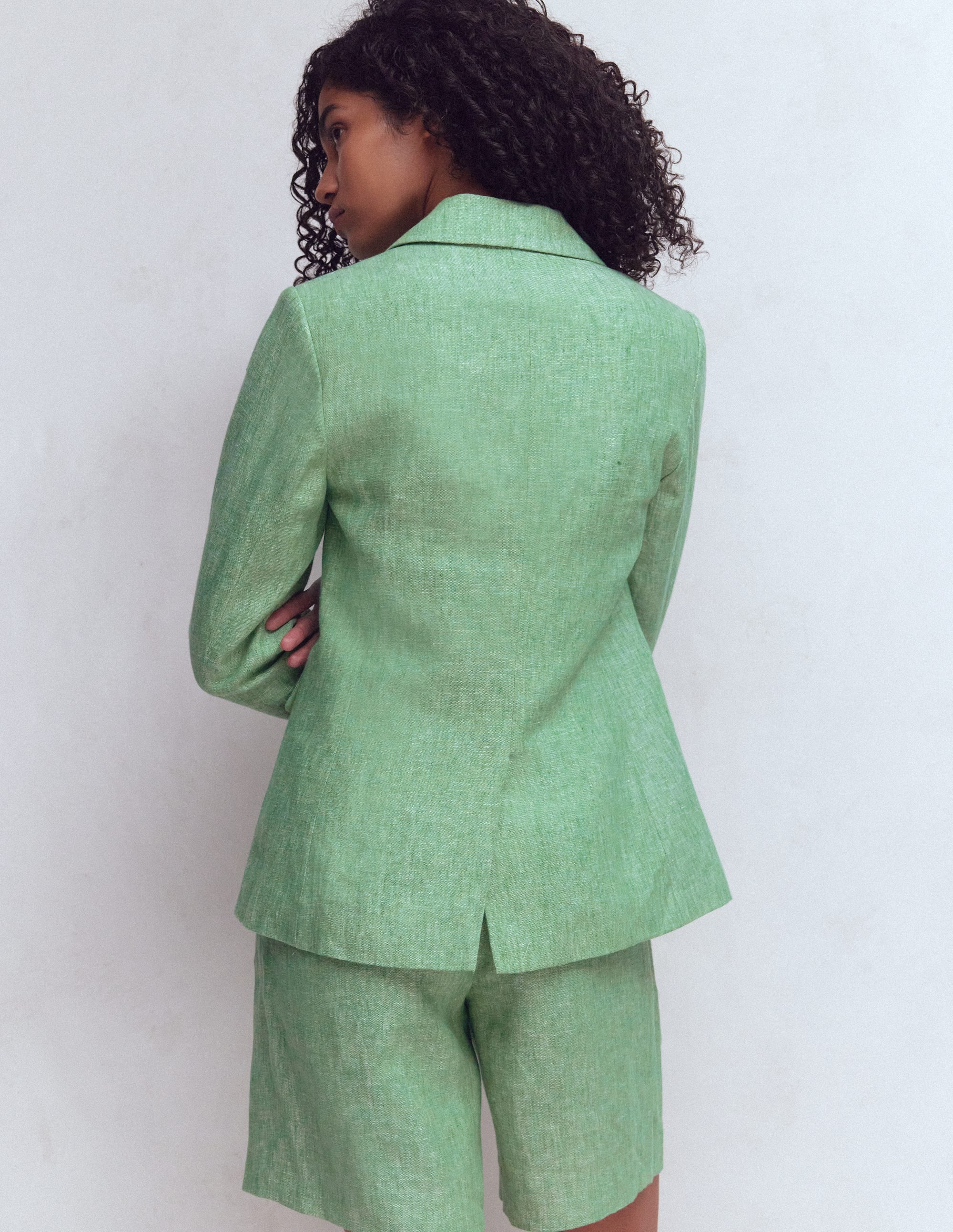 Stamford Linen Blazer-Aloe Green Chambray - Image 3