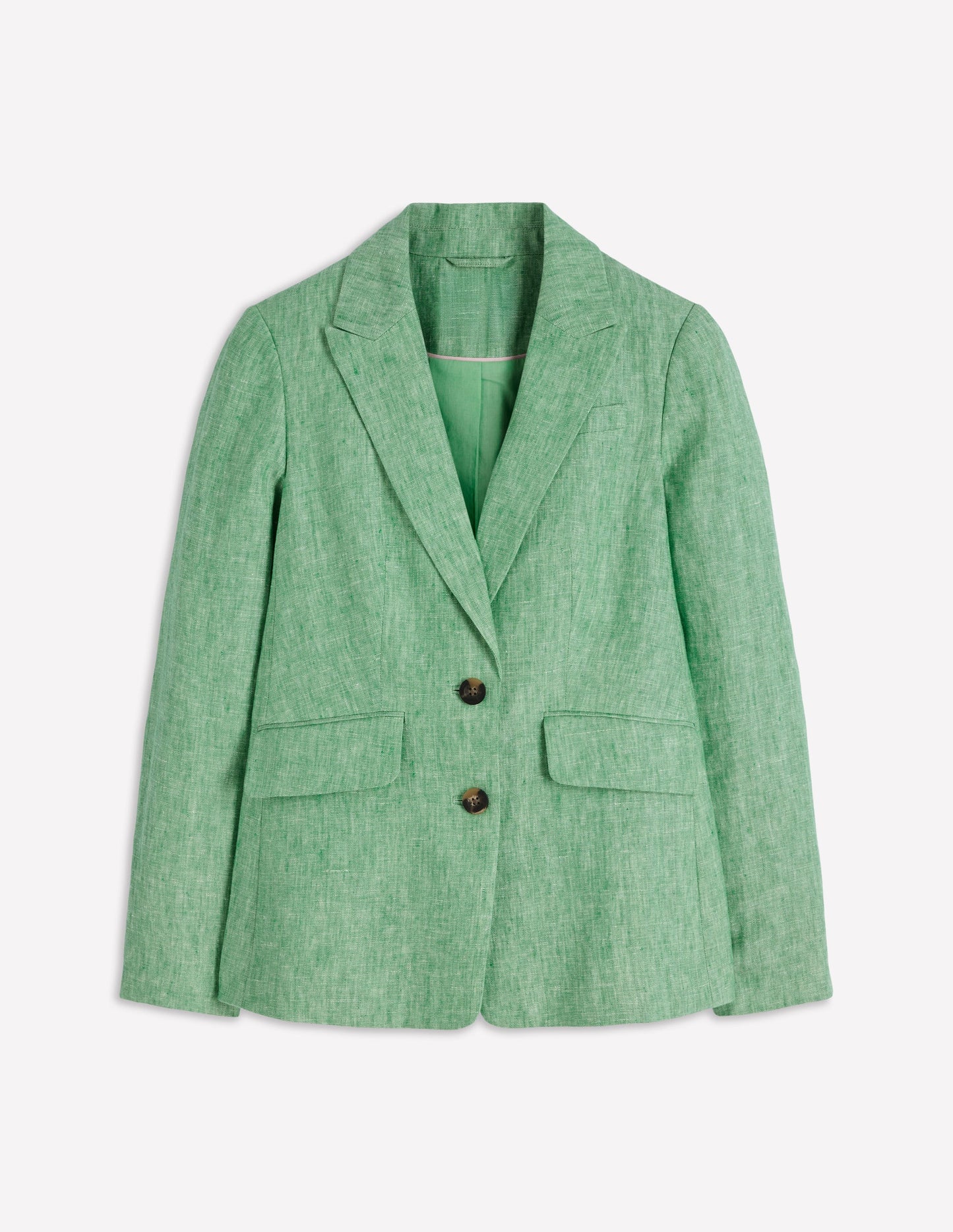 Stamford Linen Blazer-Aloe Green Chambray