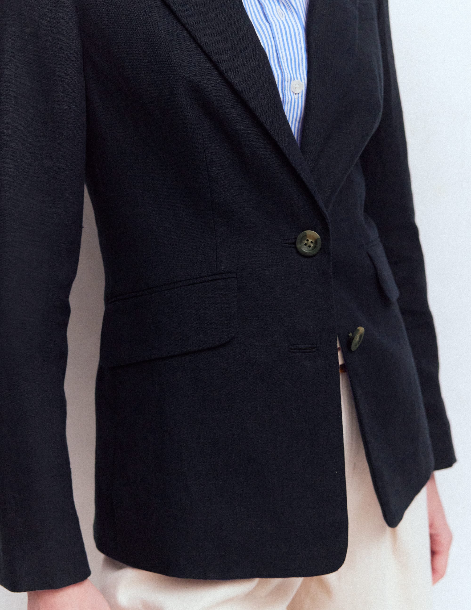 Stamford Linen Blazer-Navy - Image 2