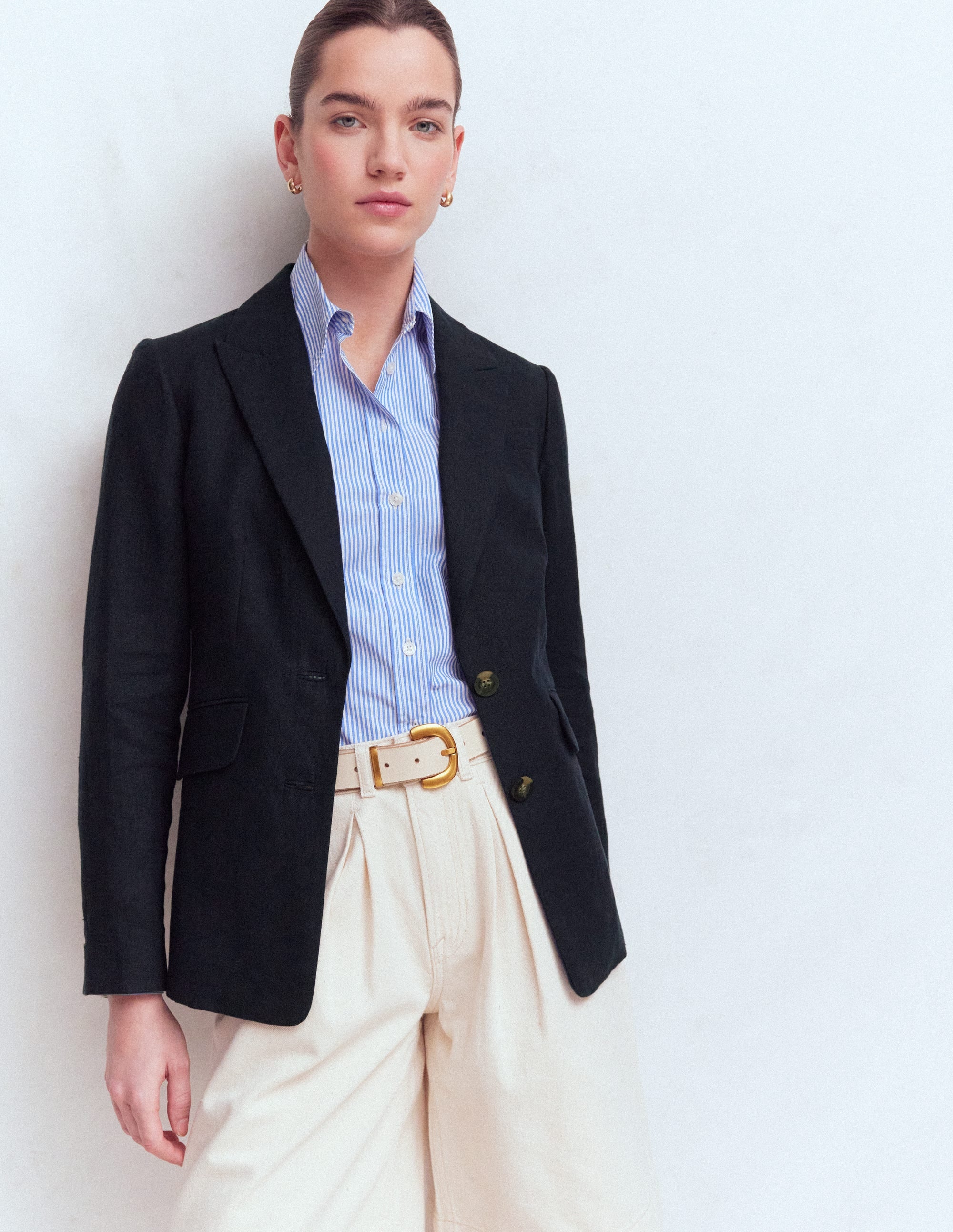 Stamford Linen Blazer-Navy - Image 5