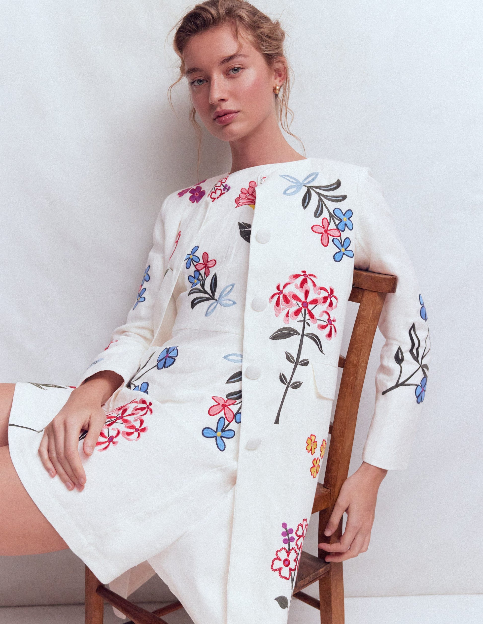 Embroidered Longline Coat-Ivory Embroidered-5