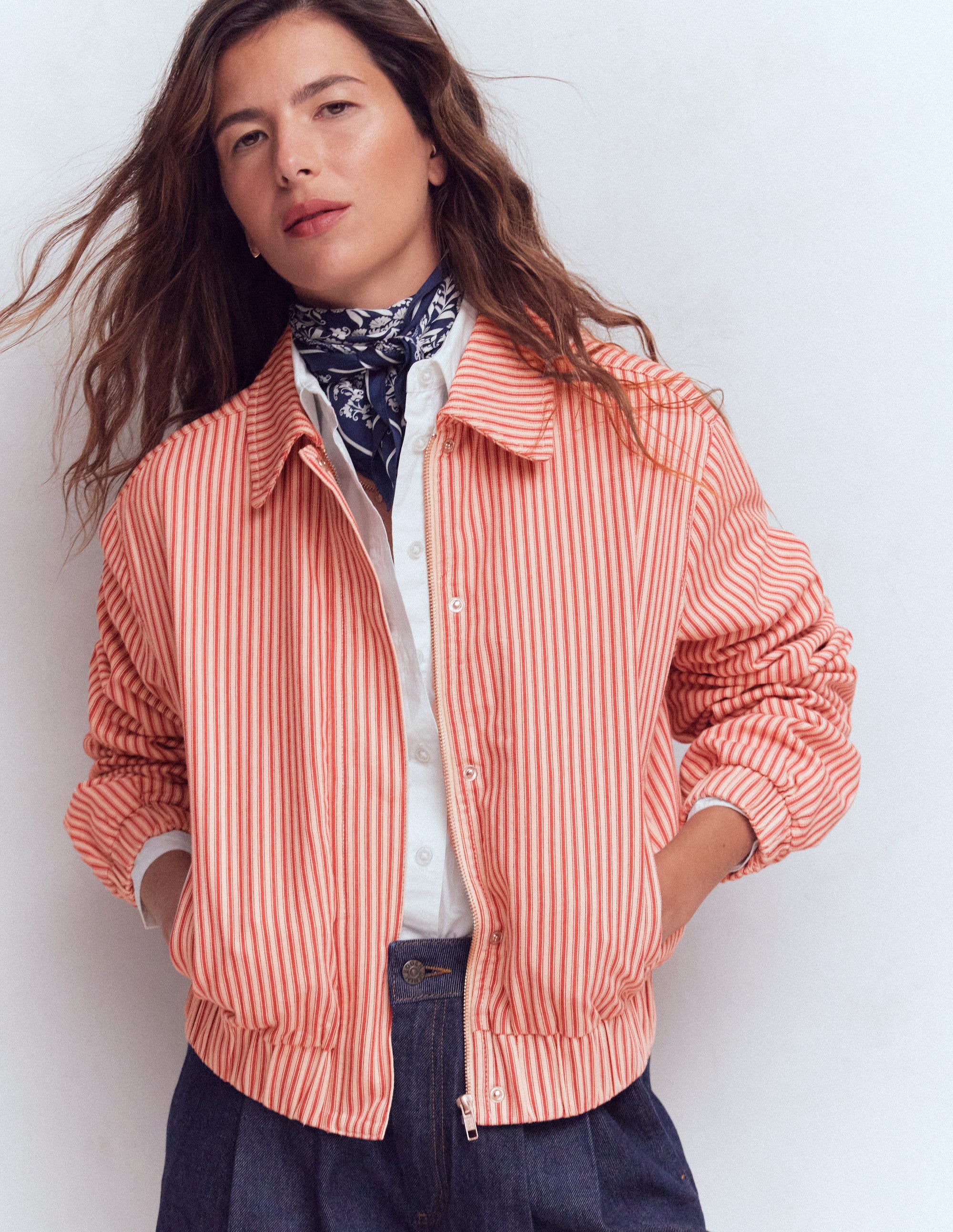 Harrington Jacket-Red Tram Stripe - Image 6