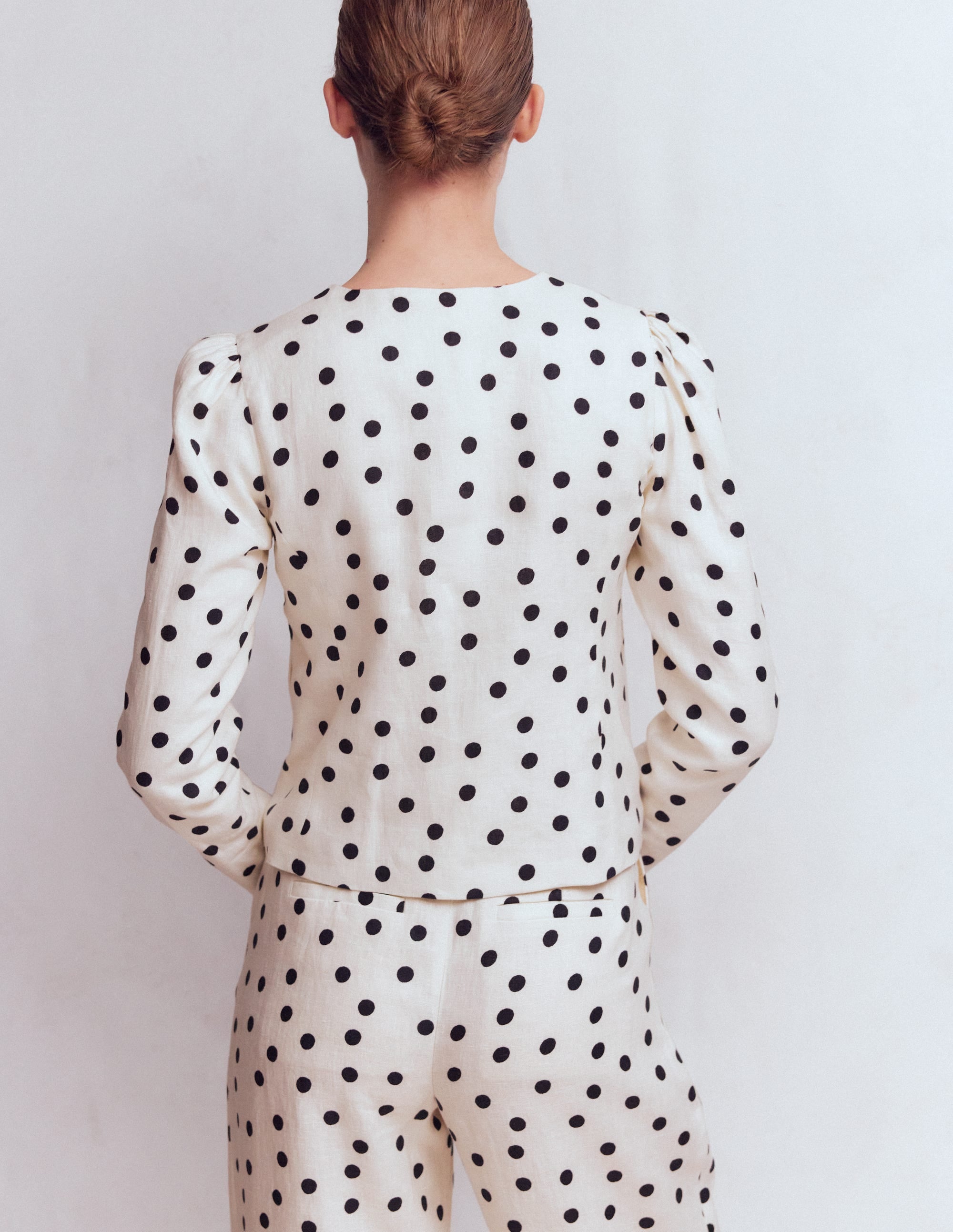 Salisbury Puff Sleeve Jacket-Painted Dot Spaced - Image 3