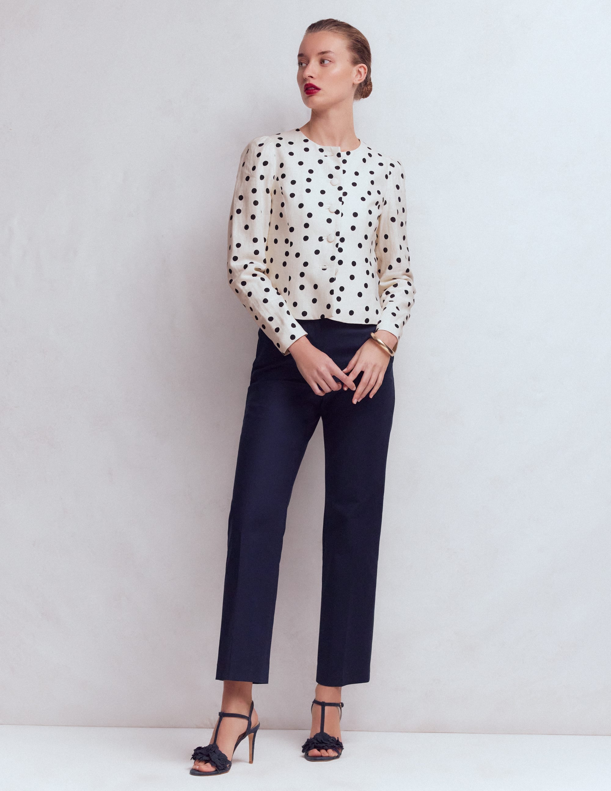 Salisbury Puff Sleeve Jacket-Painted Dot Spaced - Image 5