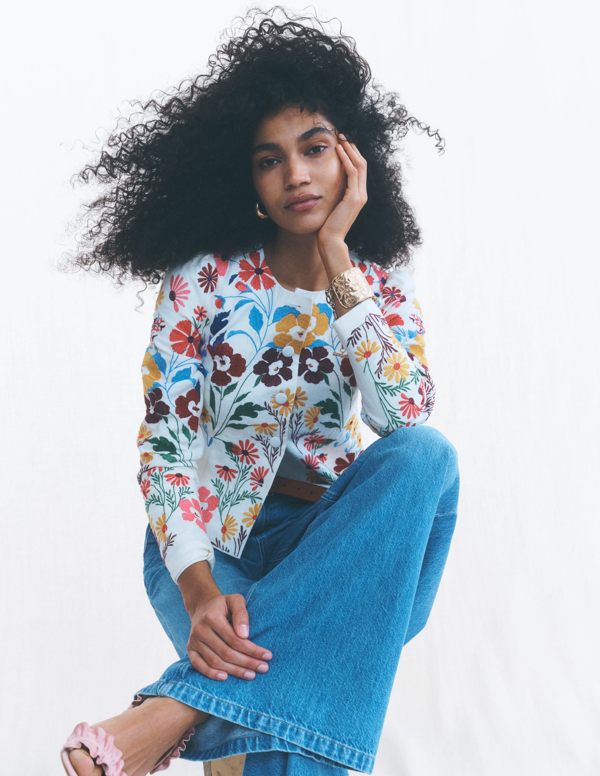 Salisbury Puff Sleeve Jacket-Multi, Embroidery - Image 1