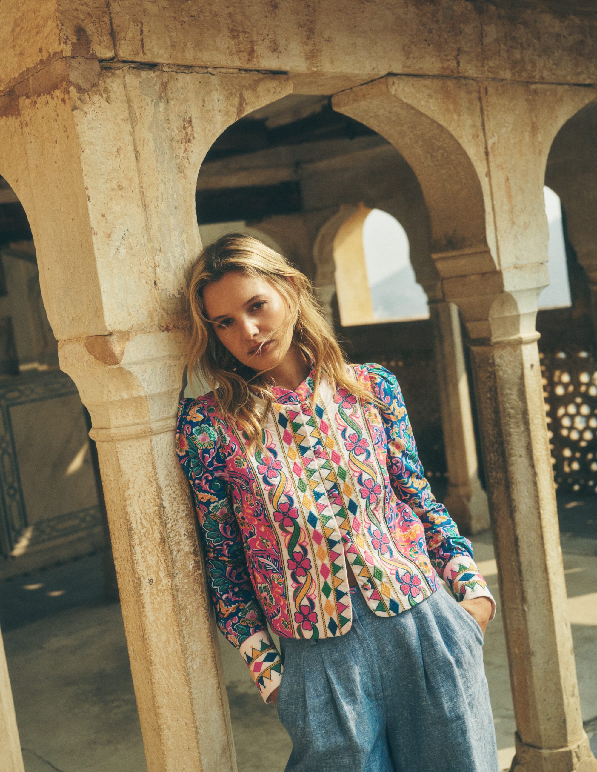 Printed Trim Jacket-Multi, Enchanting Bouquet - Image 8